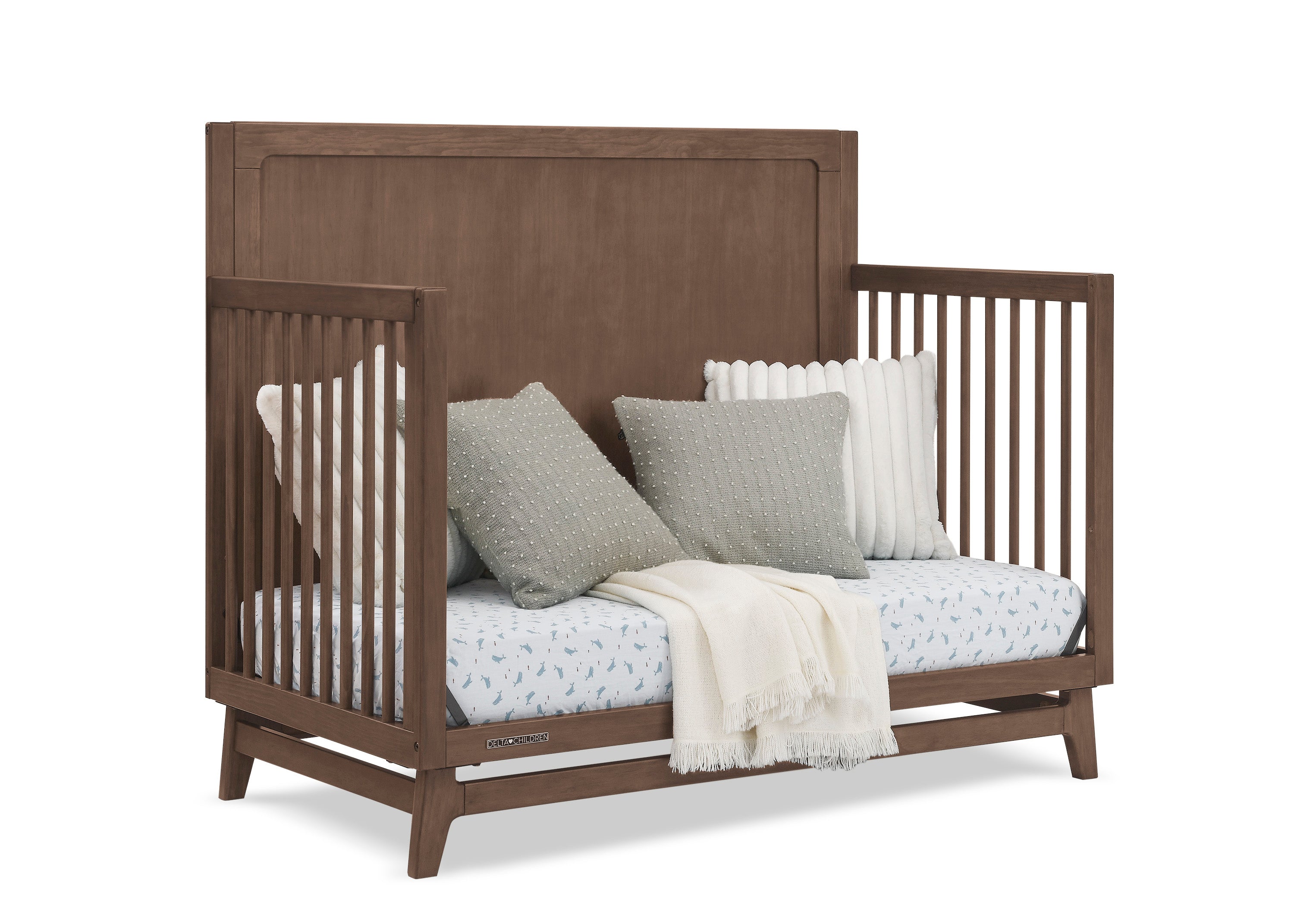 Convertible 6-in-1 Baby Crib by Spencer - Nursery Furniture That Grows with Your Child from Newborn to Toddler Bed