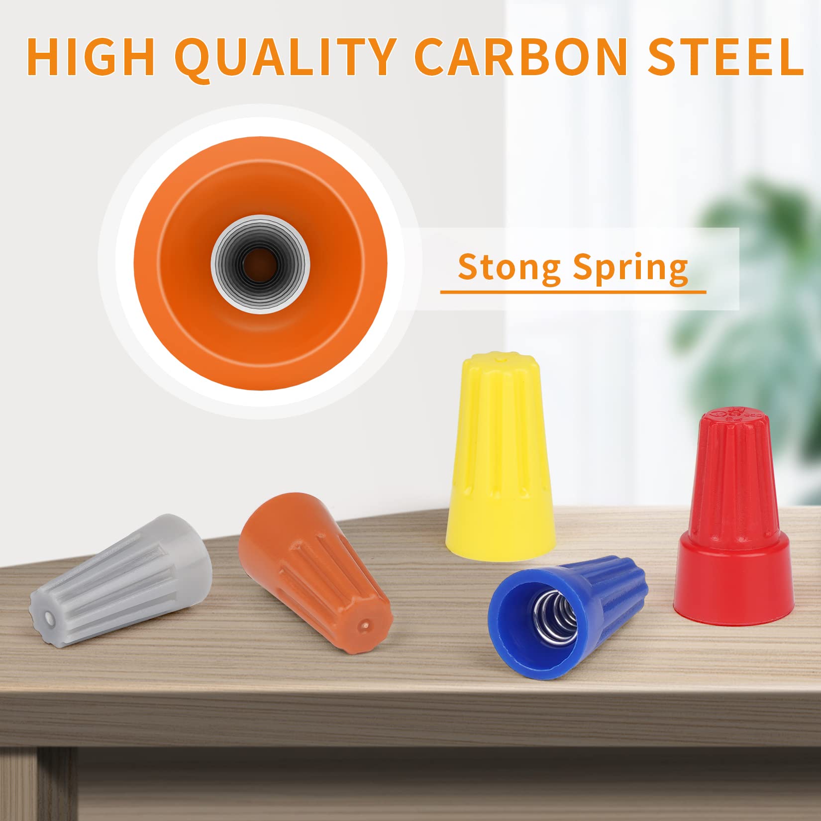600PCS 18-16 AWG Orange Wire Connectors - Electrical Twist Caps for Quick Secure Connections | Insulating Insert Nuts for Home Wiring, DIY Projects & Electrical Repairs | Durable Wire Assortment for Electricians & Handymen