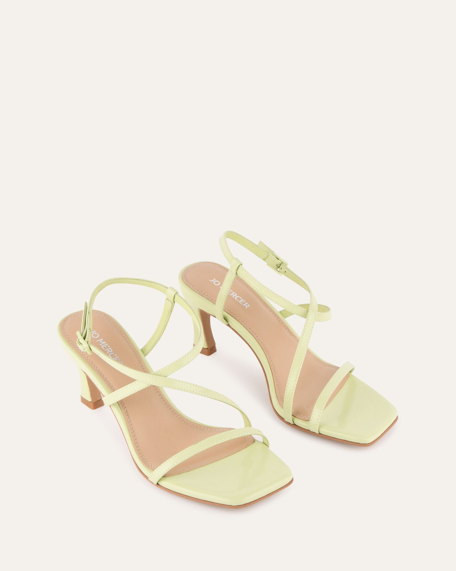 JOCKEY Women's High Heel Sandals - Honeydew Green Leather Strappy Heels for Summer, Beach, and Party Wear | Comfortable & Stylish Dress Shoes