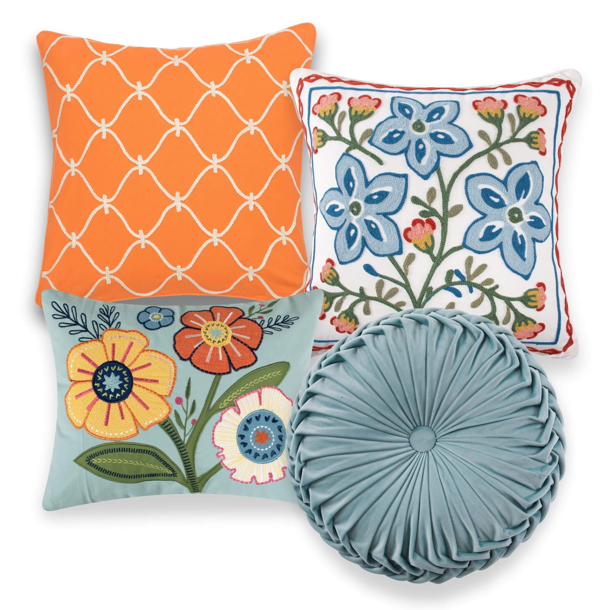 Orange Brights Pillow Bundle - Set of 2 Vibrant Decorative Throw Pillows for Sofa, Bed & Home Decor | Perfect for Living Room, Bedroom & Dorm Styling