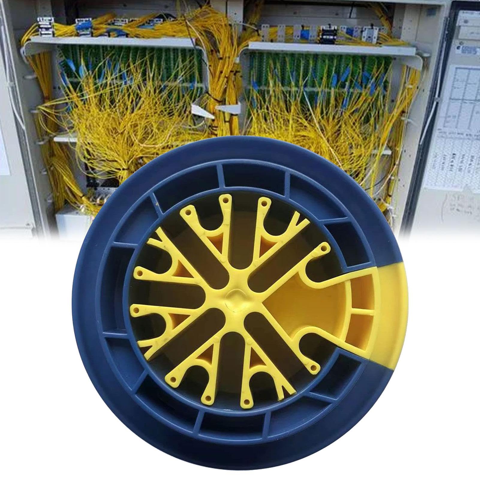 Professional Cable Comb Organizer Tool - Cord Management Kit for Wires & Cables (Blue/Yellow) | Perfect for Home Office, Gaming Setup & Server Room Organization | Portable Cable Dresser & Bundler for Neat Wire Arrangement