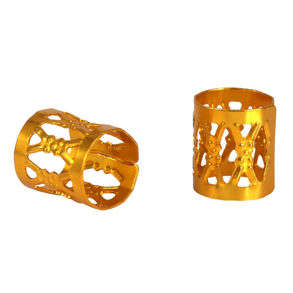 100PCS Metal Braiding Beads & Cuffs for Dreadlocks - Colorful Hair Braid Rings, Clips & Tubes - Gold Filigree Hair Jewelry for Women & Men - Perfect for Boho, Festival & Everyday Hairstyles