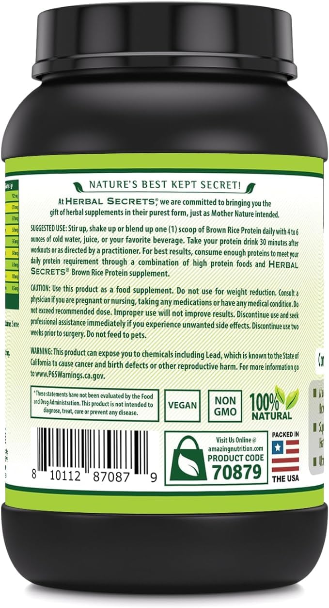Organic Brown Rice Protein Powder | 3 Lb Vegan Plant-Based Protein Supplement | 12g Protein per Serving | Non-GMO & Gluten-Free | Made in USA | Perfect for Smoothies, Baking & Post-Workout Recovery (Vanilla Flavor)