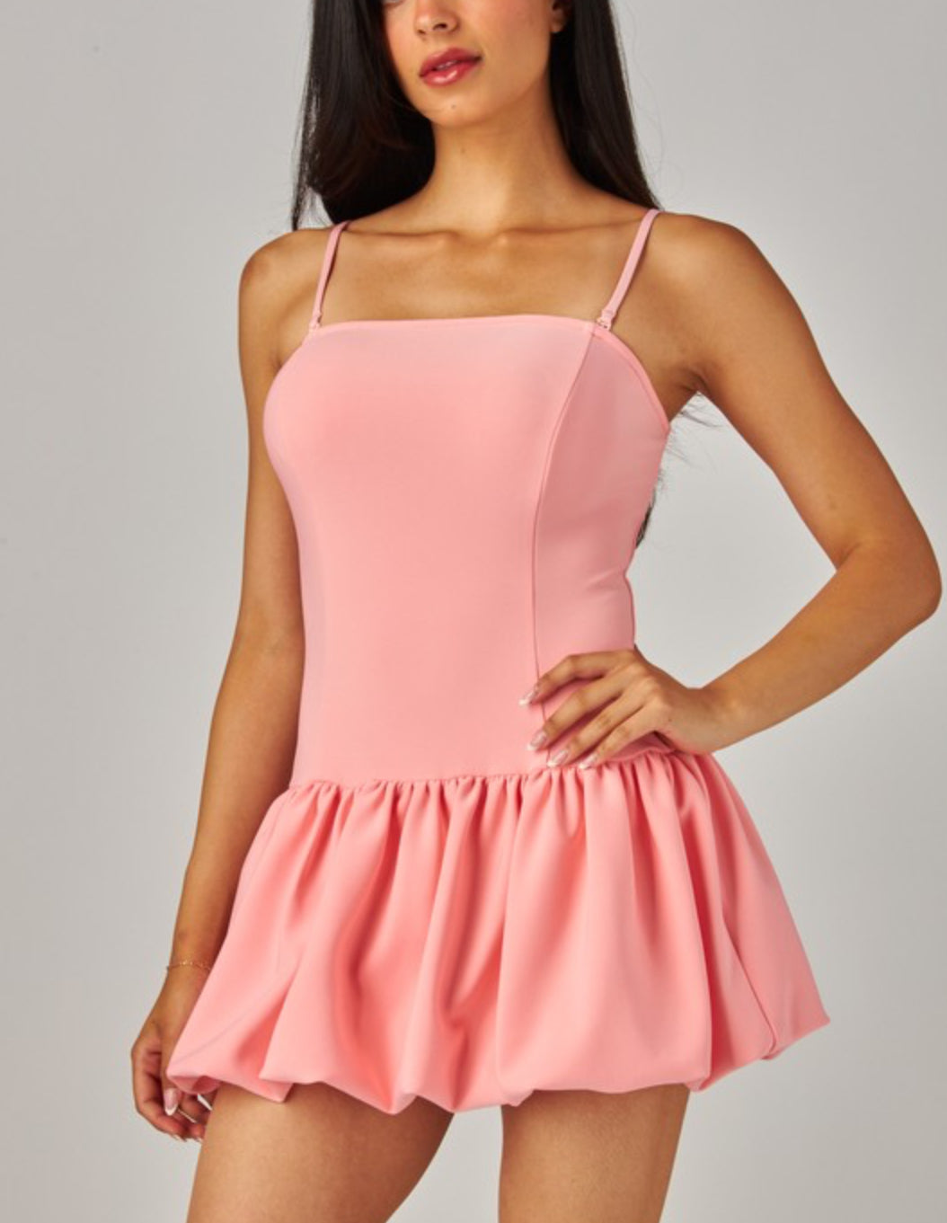 Romantic Love Poem Print Balloon Mini Dress in Pink - Perfect for Date Nights & Special Occasions