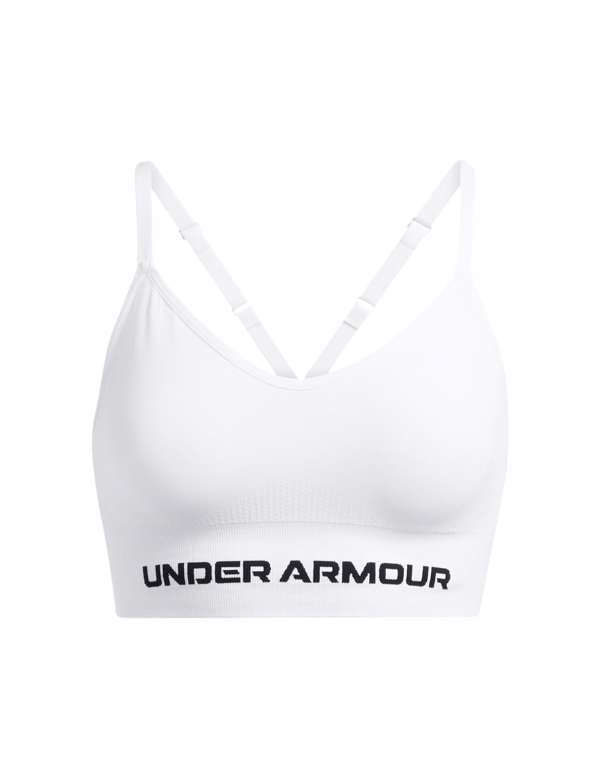 Vanish Seamless Low-Impact Sports Bra for Women - Breathable Workout Top in White/Black - Perfect for Yoga, Running & Gym