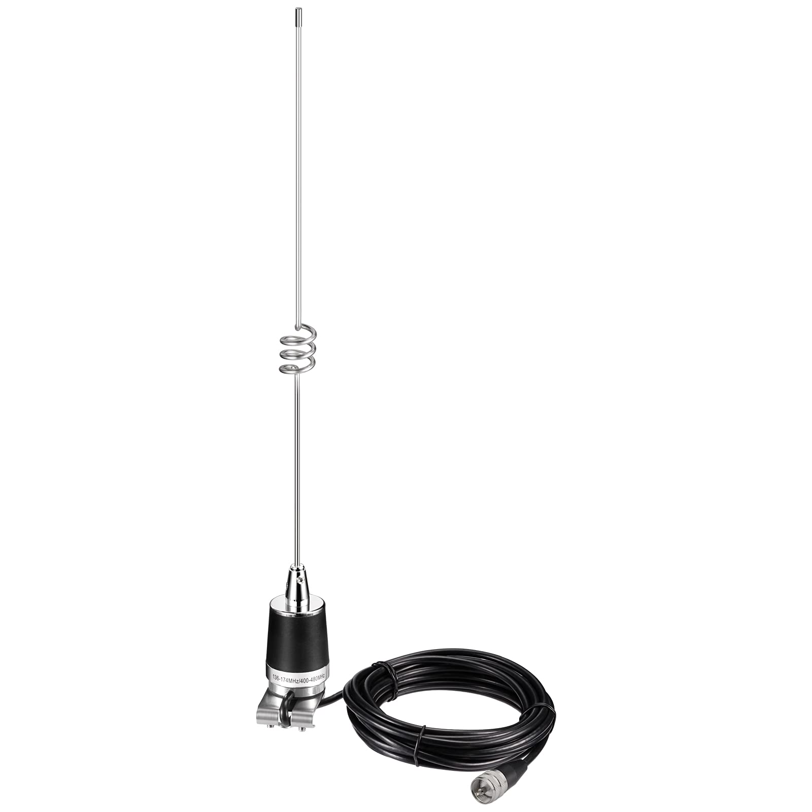 Bingfu Dual Band VHF UHF Mobile Ham Radio Antenna 136-174MHz 400-470MHz with 16.5ft RG58 Cable & PL259 Connector - Lip Mount NMO Antenna for Car Truck Amateur Radio Communication, Emergency & Off-Road Use