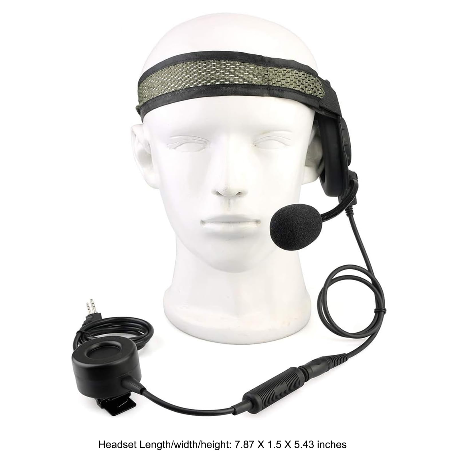 Retevis Tactical Military Headset with Mic - Walkie Talkie Headset Compatible with RT21 H-777 RT68 RT85 RT86 & Baofeng UV-5R 5RM BF-F8HP Samcom Radios - 2 Way Radio Headset for Airsoft, Hunting, Security & Outdoor Adventures (1 Pack)