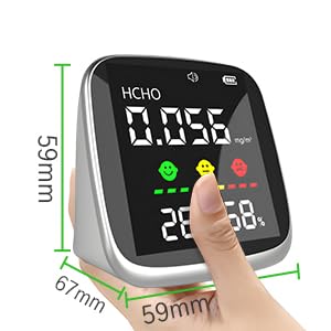 4-in-1 Professional Indoor Air Quality Monitor - Portable HCHO, Temperature & Humidity Tester for Home, Office & Confined Spaces | White Air Quality Detector for Health & Safety Monitoring
