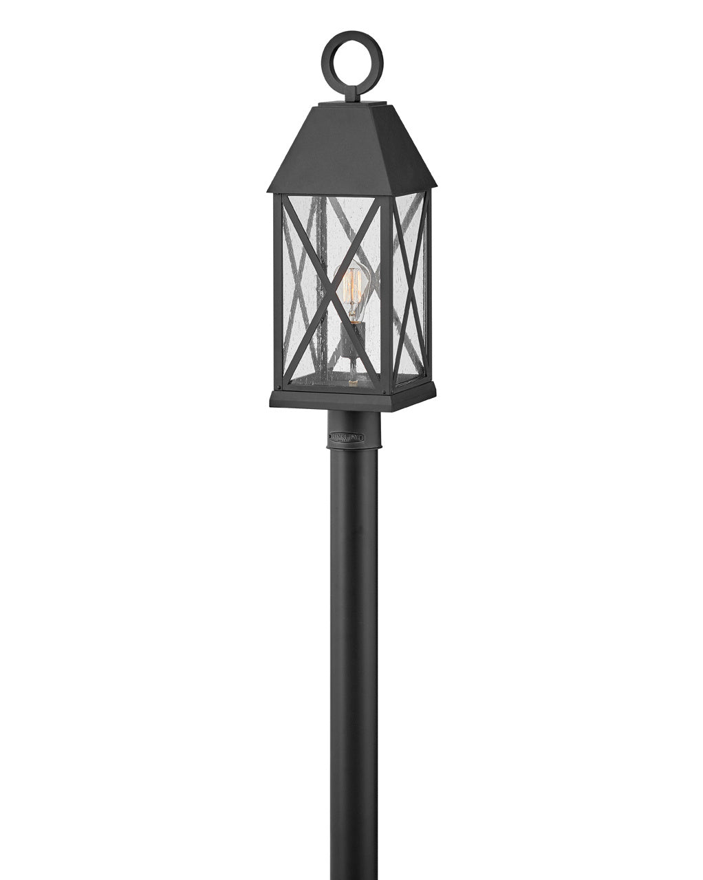 Briar LED Outdoor Lantern - Post Top or Pier Mount Light Fixture in Museum Black for Patio, Garden, and Driveway Lighting