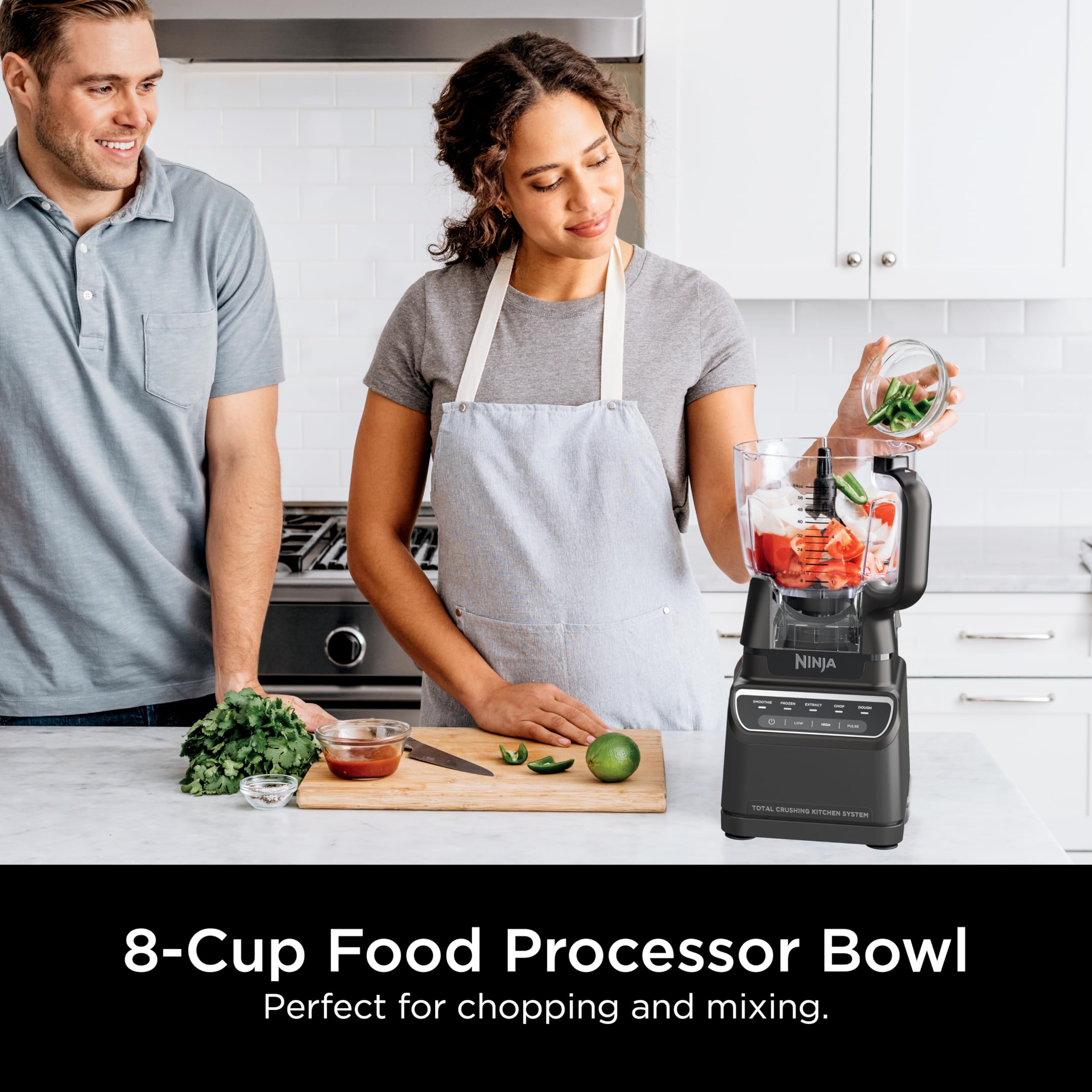 Ninja Blender 1200W - Professional Kitchen System for Smoothies, Frozen Drinks, Food Processing, Dough & Extracting - Includes 8-Cup Pitcher, Food Processor Bowl & Smoothie Cup - BPA-Free, Dark Grey (BR601AMZ) - Perfect for Home Kitchens, Healthy Smoothies & Meal Prep