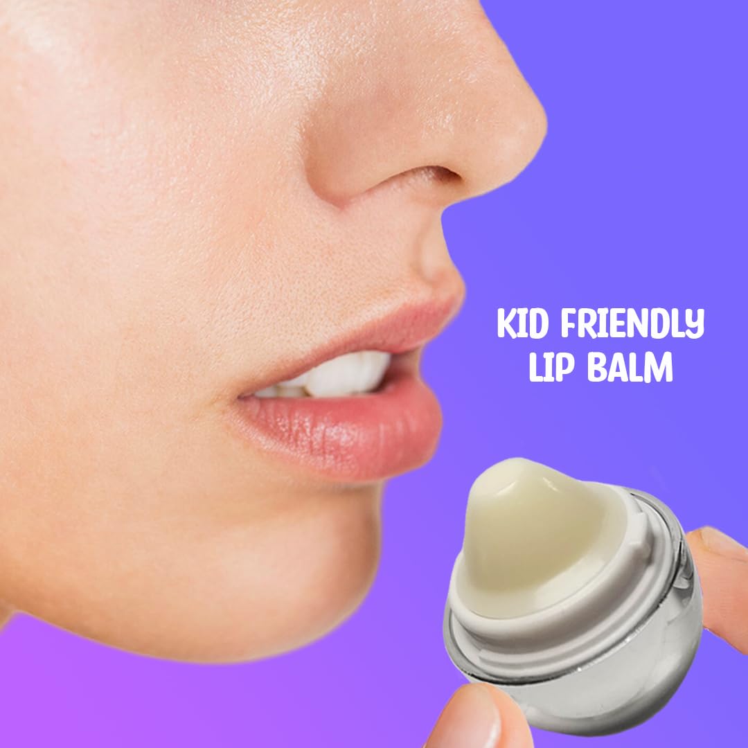 Hydrating Lip Balm for Kids, Tweens & Adults - Moisturizing Lip Care with Cake Flavor | Twist-Off Ball Container, Travel Size | Perfect for Dry Lips, Stocking Stuffers & On-the-Go Hydration