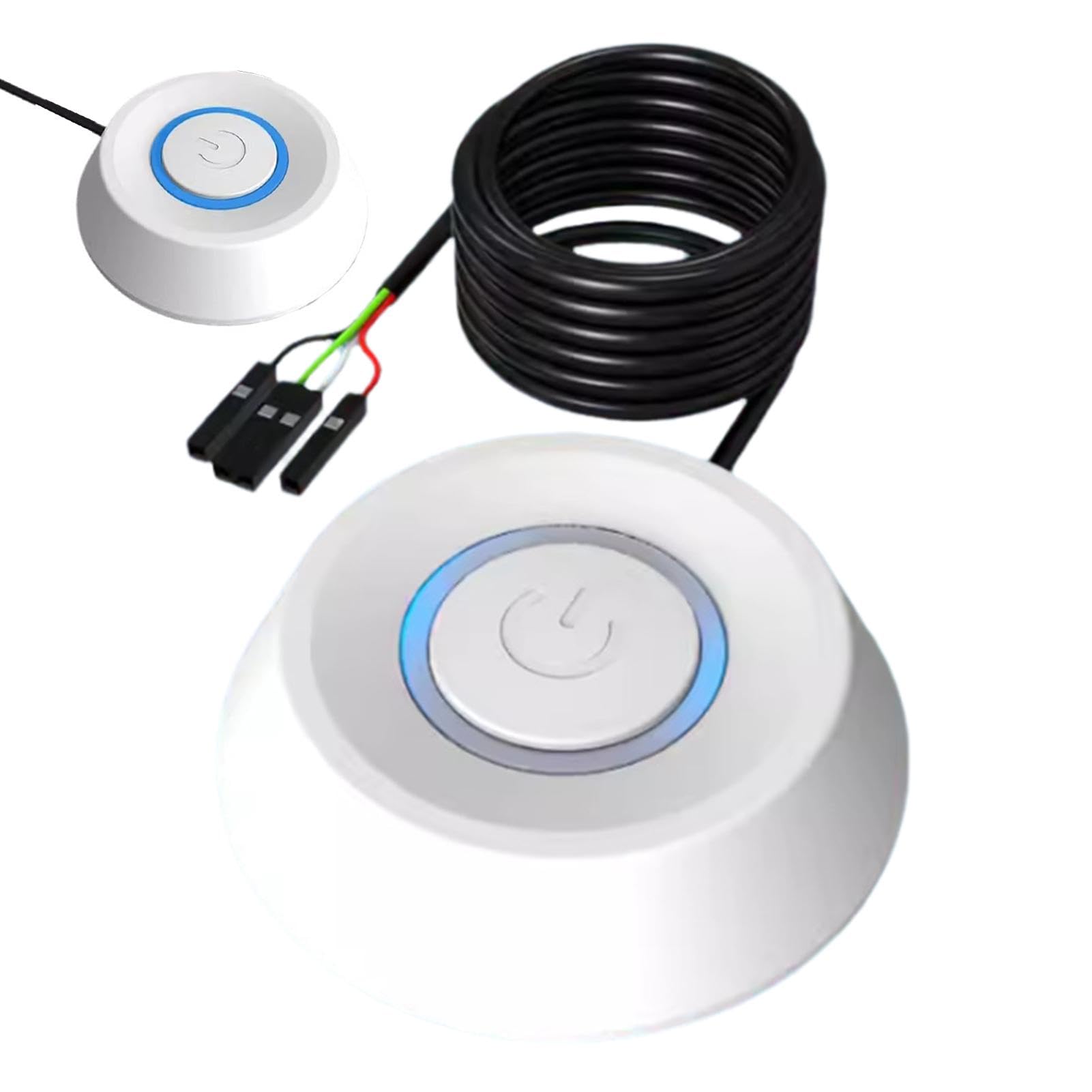 LED PC Computer Case Power Button Extension with 1.8m Cable - Motherboard Reset Switch for Desktop PC Cases - Perfect for Home, Office, Internet Cafes, Schools, and Hotels (Easy Installation & Durable)