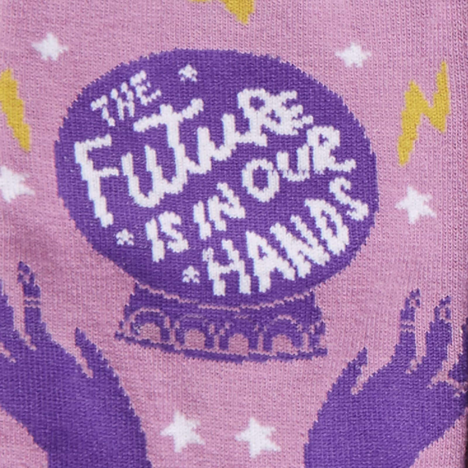 Future Is in Our Hands Crew Socks for Women - Fun & Comfortable Novelty Socks - Perfect for Gifts, Workwear, and Everyday Fashion