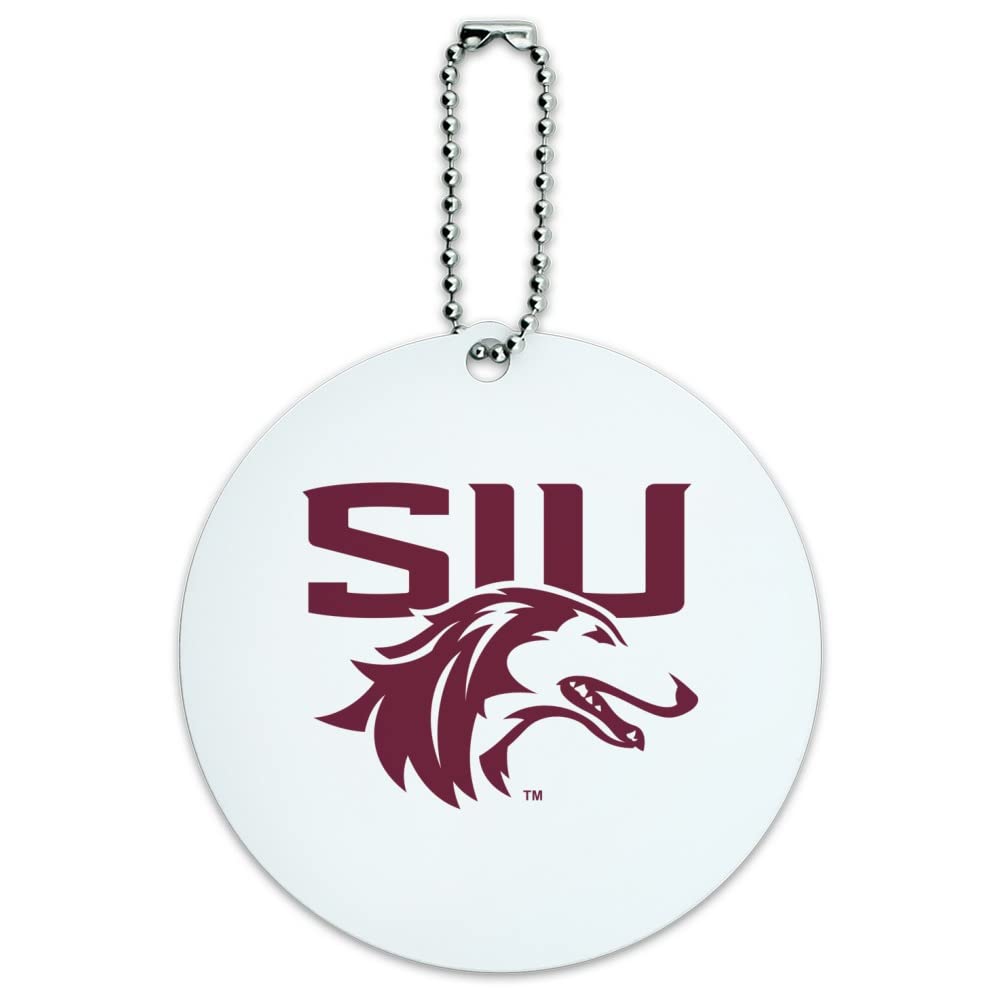 SIU Secondary Logo Round Luggage ID Tag Card - Durable Suitcase & Carry-On Identification Tag for Travel Accessories | Perfect for Business Trips, Vacations and Airport Security