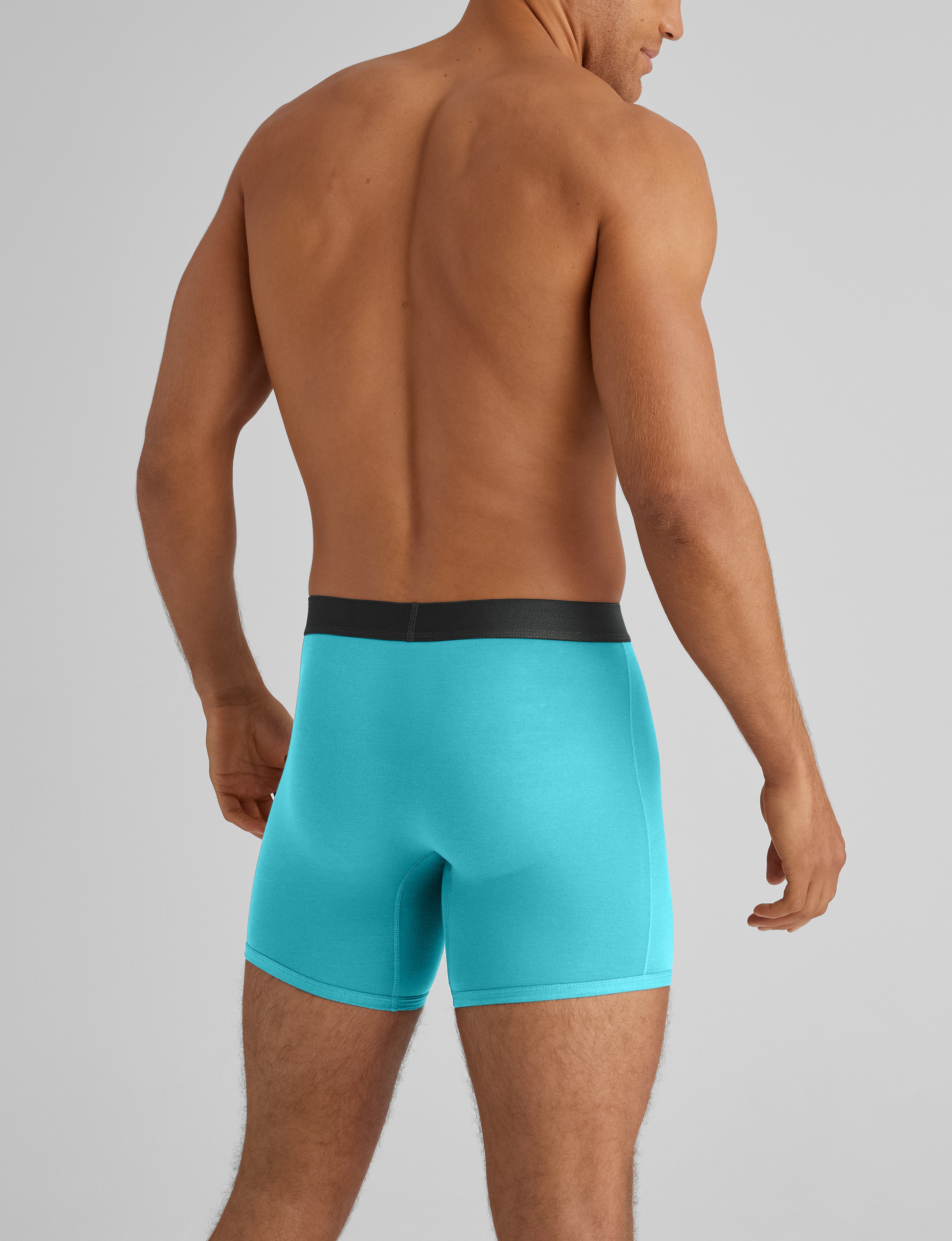 Premium Cotton Mid-Length Boxer Briefs for Men - 6 Pack (3 Pairs) - Soft Breathable Underwear for All-Day Comfort - Ideal for Workout, Travel & Everyday Wear
