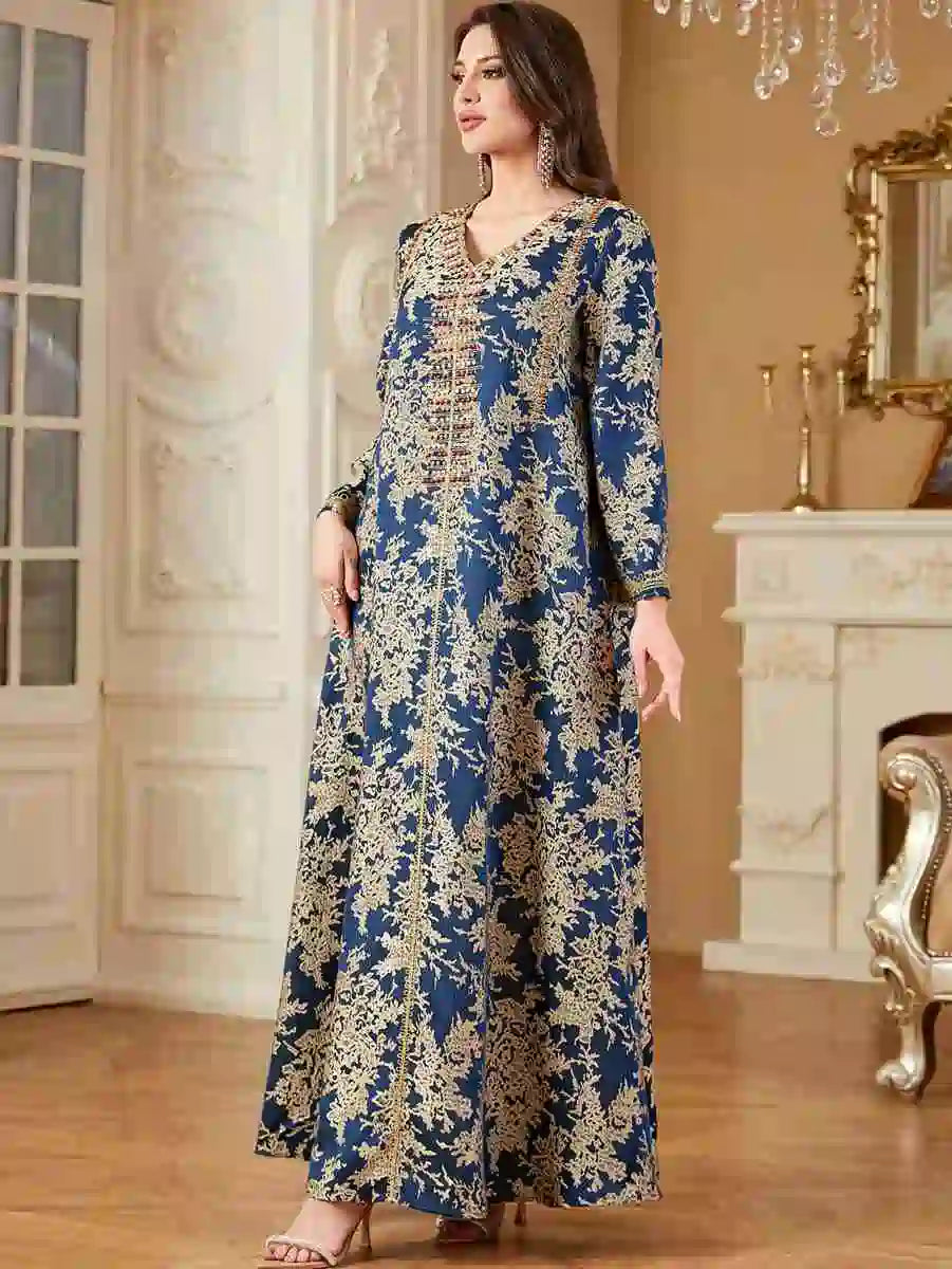 Elegant Eid Dresses for Women - Embroidered Beaded Caftan Kaftan Dress #254336 | Perfect for Eid Celebrations, Weddings & Special Occasions