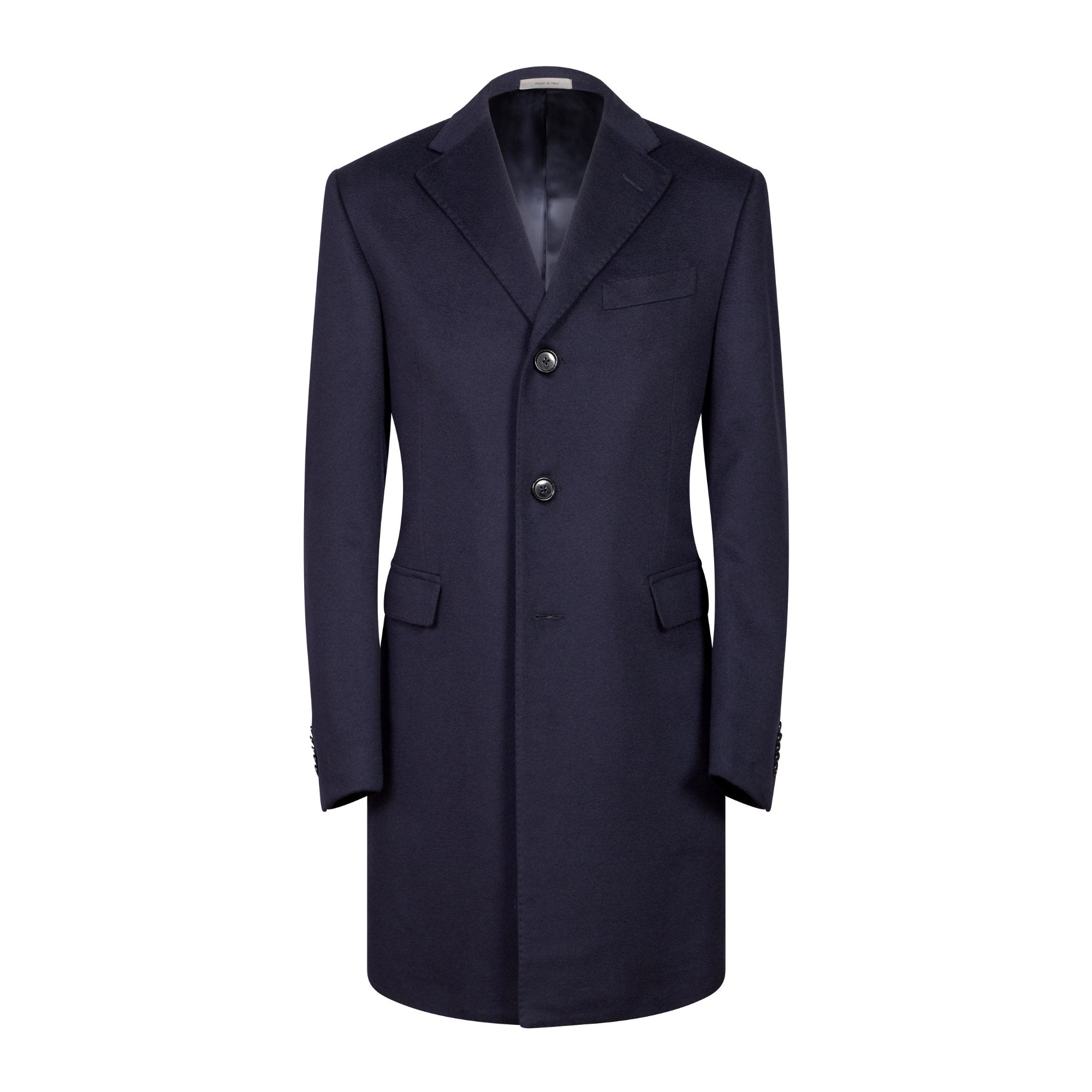 Premium Corneliani Wool Top Coat for Men - Navy Blue | Classic Winter Overcoat for Business & Formal Occasions