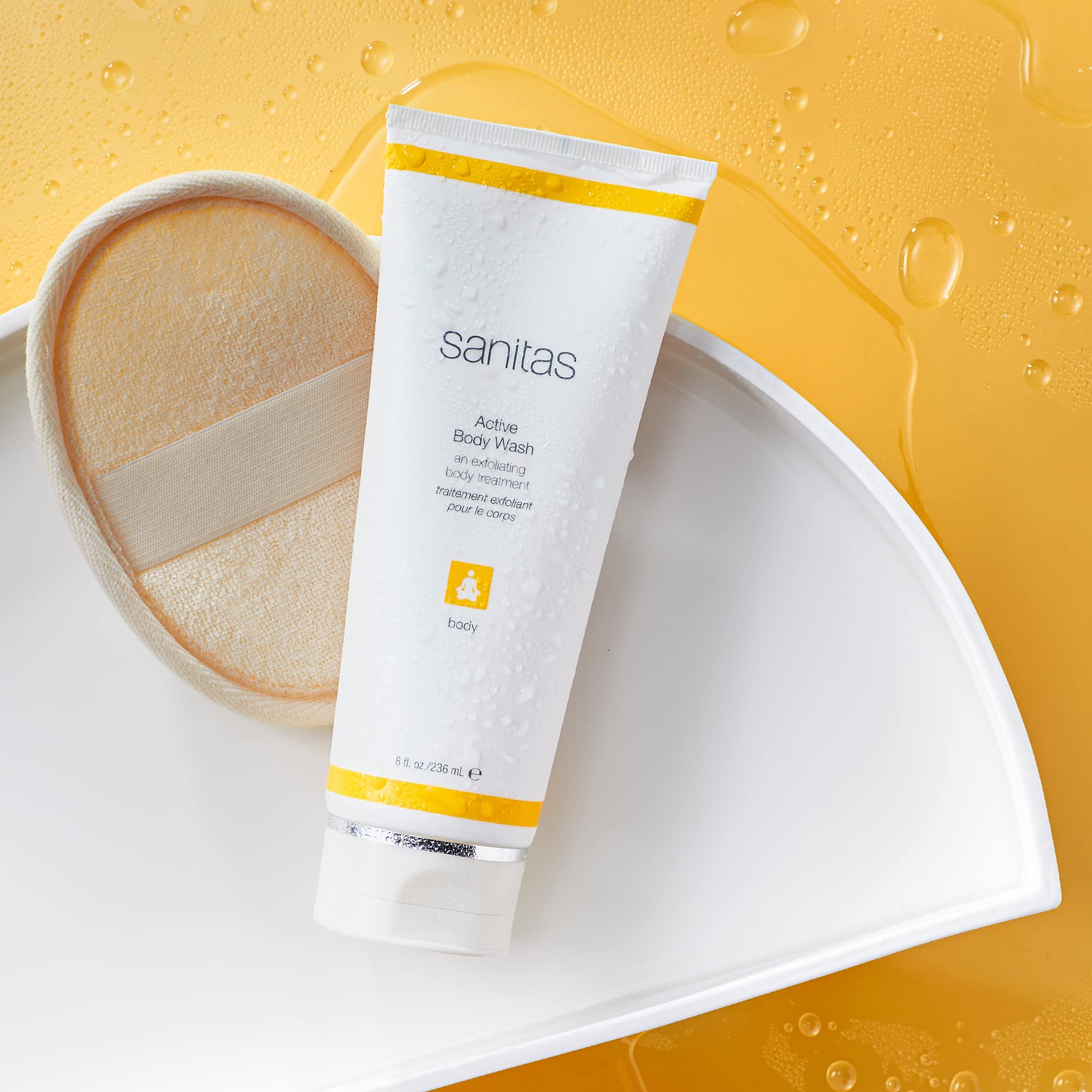Sanitas Skincare Glycolic Acid Exfoliating Body Wash - 8 oz for Smooth, Glowing Skin | Ideal for Daily Use & Post-Workout Cleansing