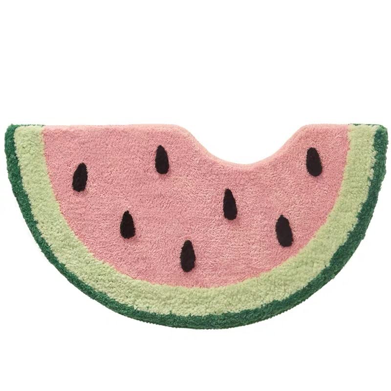 **Pink Watermelon Bath Mat - 27x14 Inch Soft Absorbent Bathroom Rug, Non-Slip Fruit Themed Decor for Tropical Bathroom, Bedroom, Living Room & Entryway - Perfect for Summer & Beach House Decor**