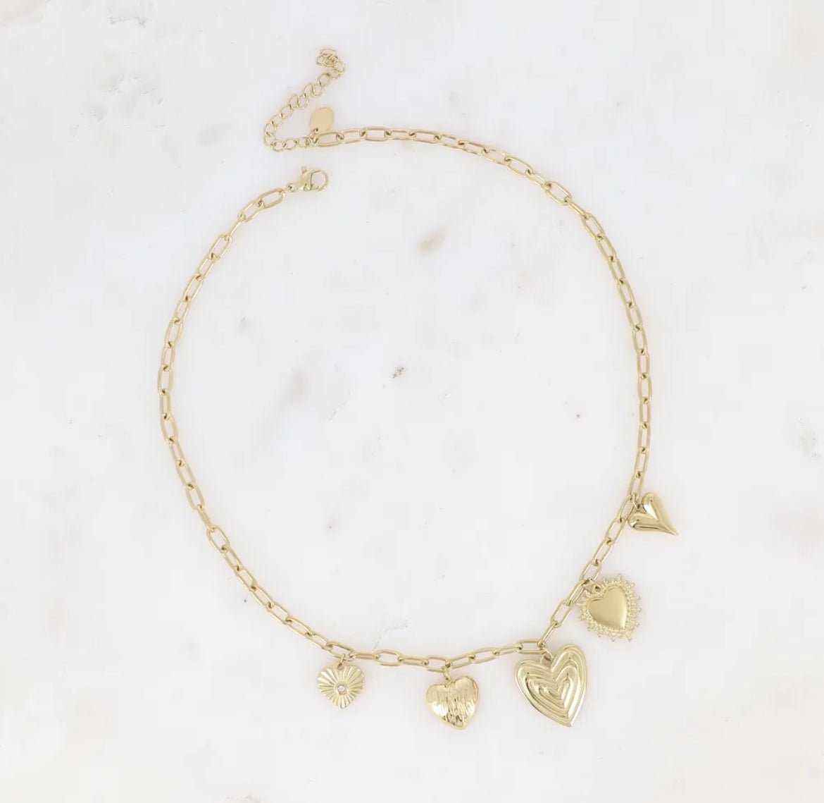 Kaeri Necklace – Romantic Elegance with Stainless Steel Heart Charms | Perfect for Valentine's Day Gifts, Anniversaries & Date Nights