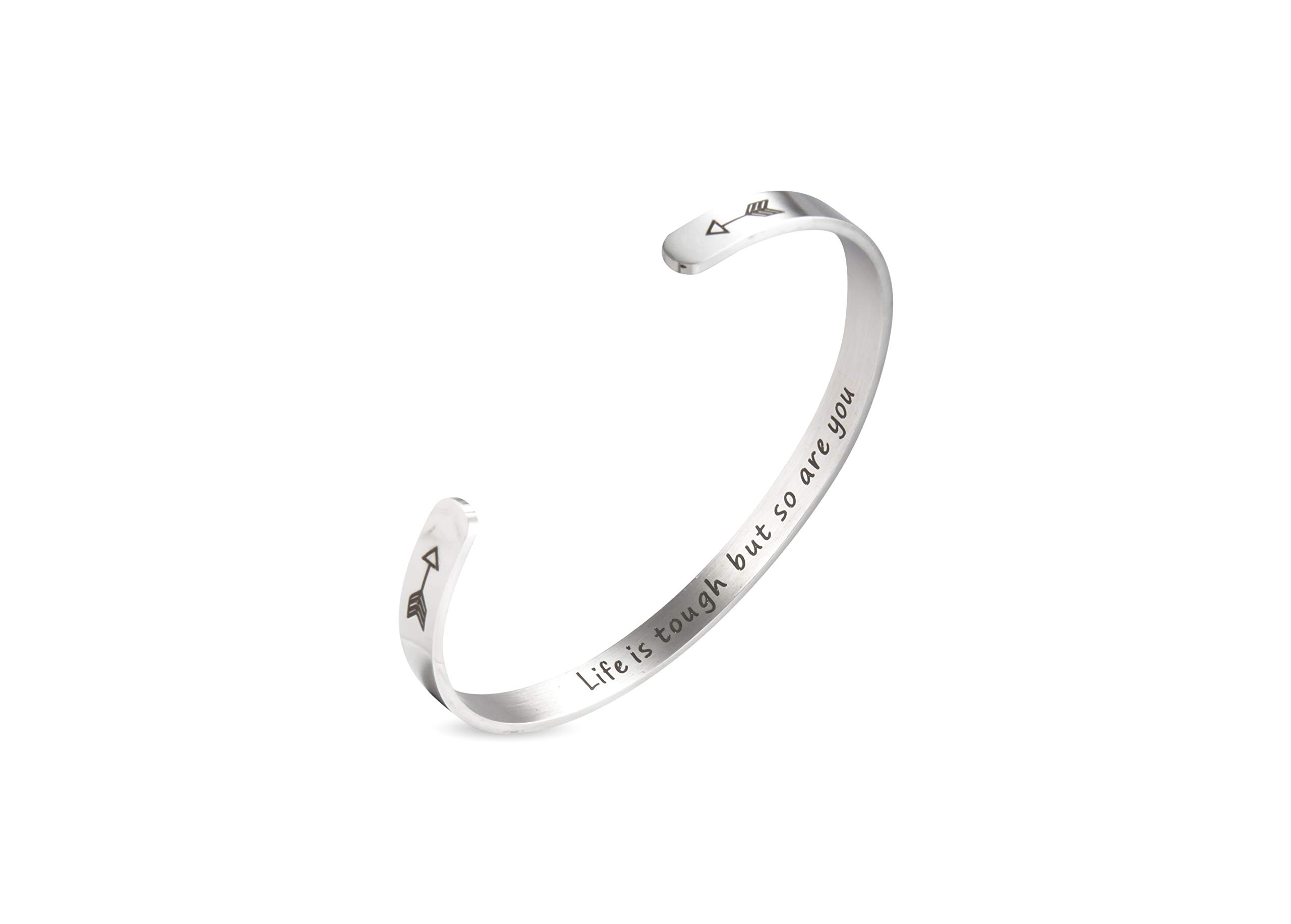 ANKINGPiiN Inspirational Bracelets for Women & Men - Motivational Birthday Gift, Friendship Cuff Bangle with Personalized Mantra - Comes in Gift Box - Perfect for Daily Wear, Yoga, Meditation & Special Occasions