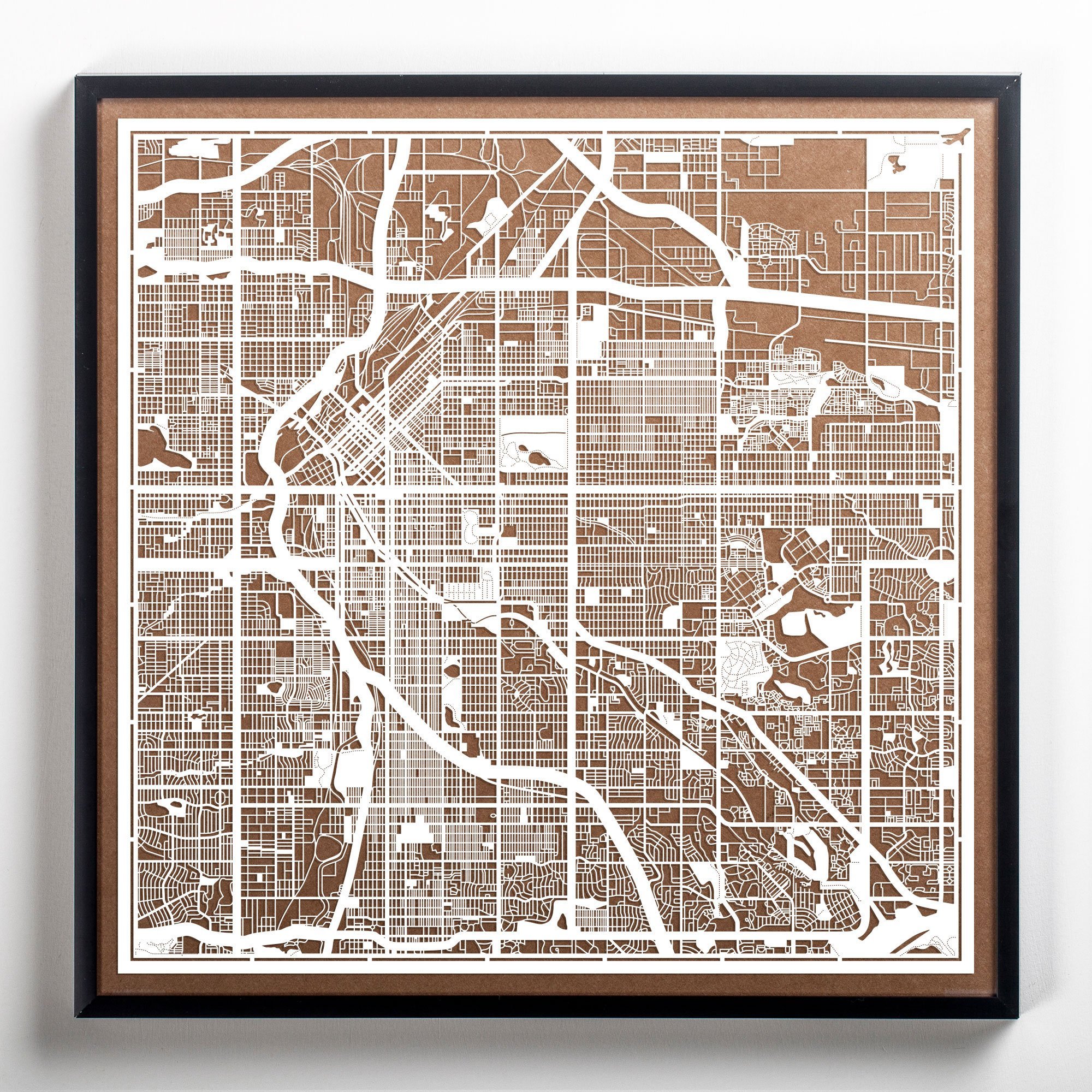Denver Paper Cut Map - White 12×12 Inches by O3 Design Studio | Handcrafted Paper Art Wall Decor for Home & Office | Perfect Gift for Travel Lovers & Map Enthusiasts