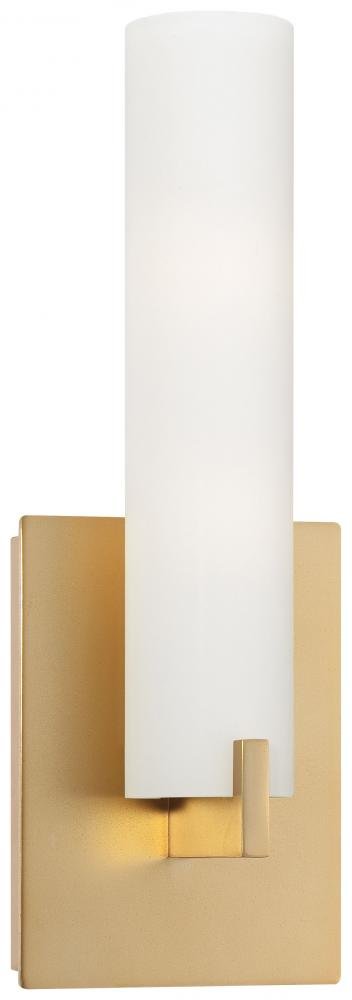 GEORGE KOVACS P5040-248 2-Light Wall Sconce in Honey Gold Finish - Modern Tube Design for Bedroom, Hallway & Living Room Lighting