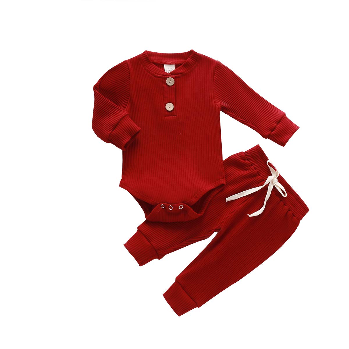 Newborn Baby Girl & Boy Fall Clothes Set - 3-24 Months Long Sleeve Knitted Cotton Romper with Pants - Cozy Winter Outfits for Infants | Perfect for Family Photos, Holiday Gatherings & Daily Wear