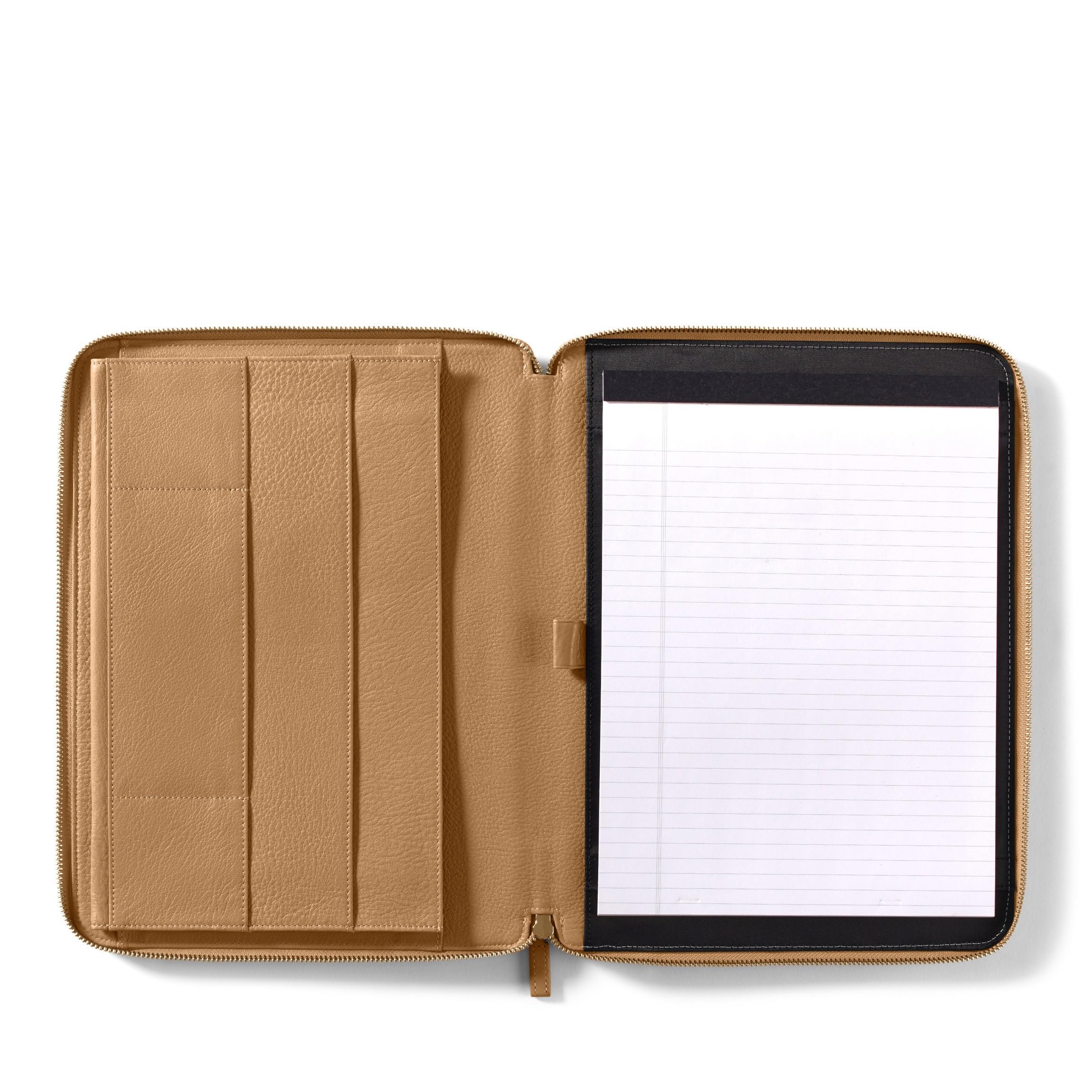 Premium Leather Executive Zippered Portfolio with Tablet Pocket - Professional Business Organizer for Laptops, Documents & Meetings | Ideal for Office, Travel & Corporate Gifts