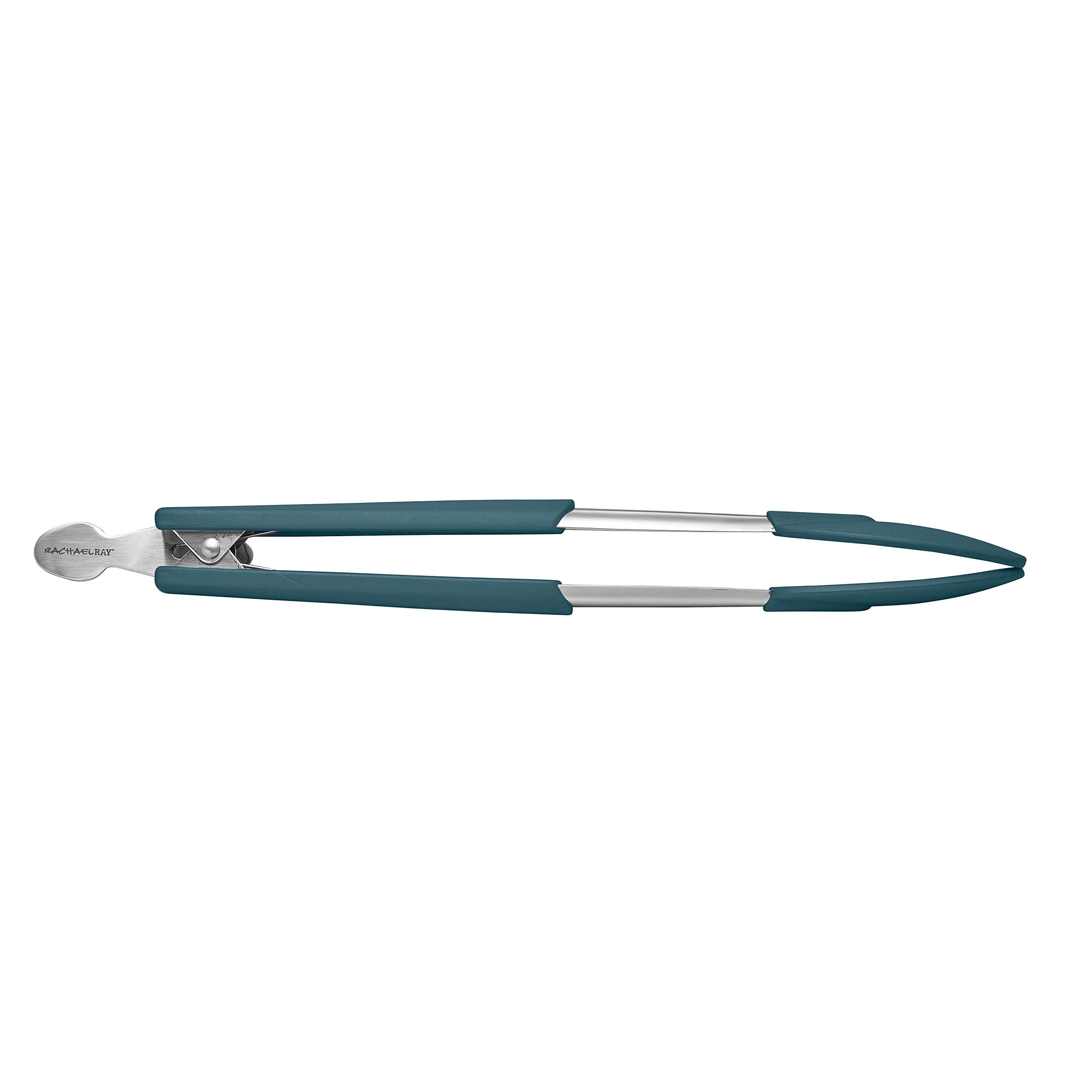 Rachael Ray Lil' Huggers Dishwasher Safe Lazy Locking Cooking Tongs - 2-Piece Salad Serving & Multi-Purpose Kitchen Tools in Marine Blue | Perfect for Grilling, Serving, and Food Prep