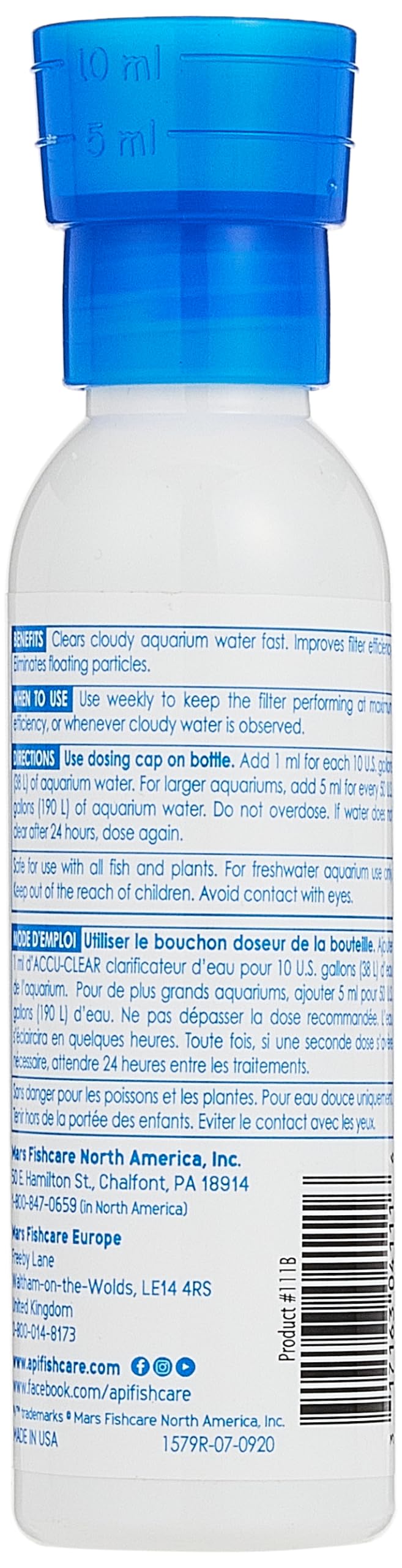 API ACCU-CLEAR Freshwater Aquarium Water Clarifier - 4 oz Bottle for Crystal Clear Fish Tank Water | Eliminates Cloudiness & Improves Water Clarity | Perfect for Small to Medium Aquariums