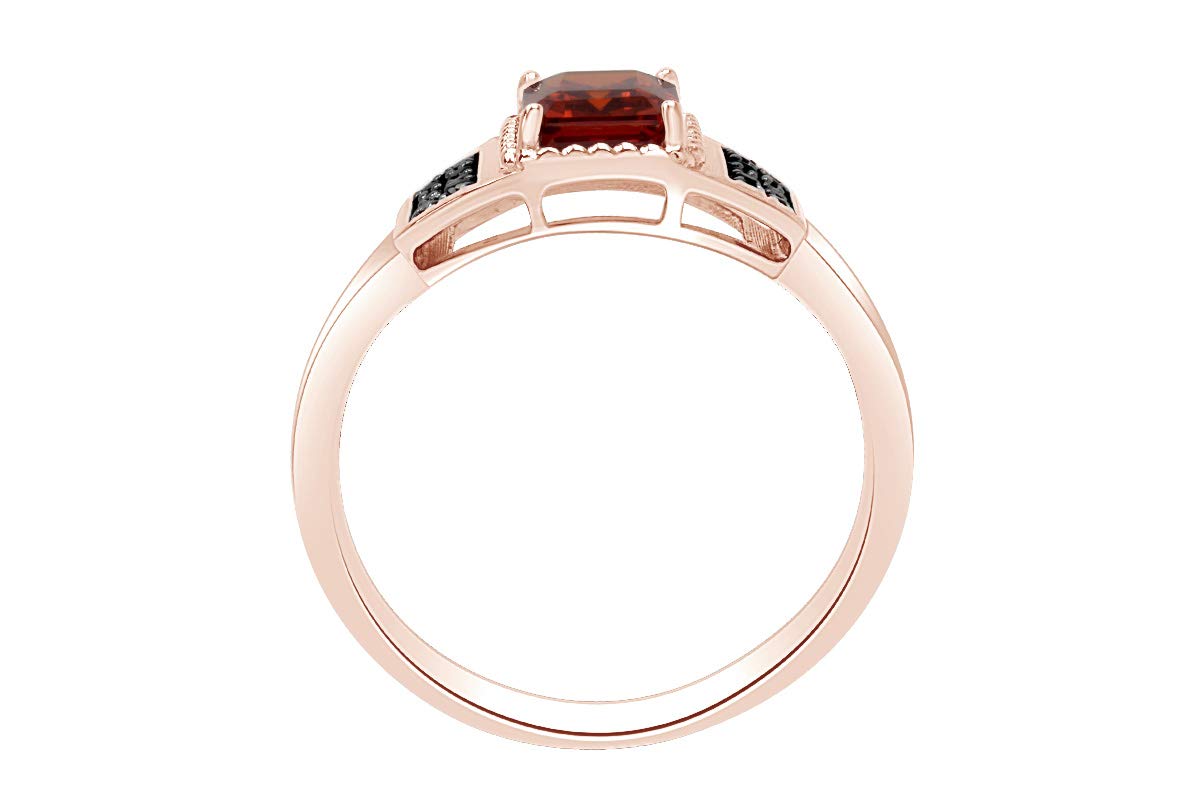 **3.16 Ct Emerald Cut Simulated Garnet & Black Spinel Men's Wedding Band Ring - 14k Gold Over Sterling Silver - Elegant Jewelry Gift for Him - Perfect for Anniversaries, Engagements & Special Occasions**