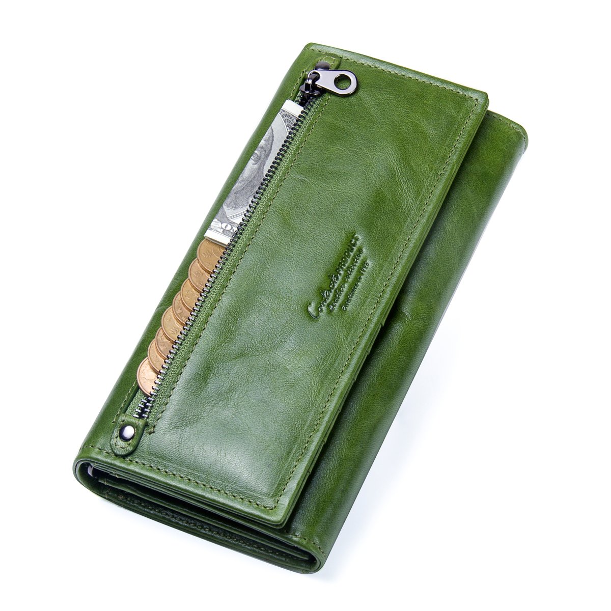 Genuine Leather Bifold Wallet for Women - RFID Blocking ID Card Holder & Coin Purse - Perfect for Everyday Use, Travel, and Business