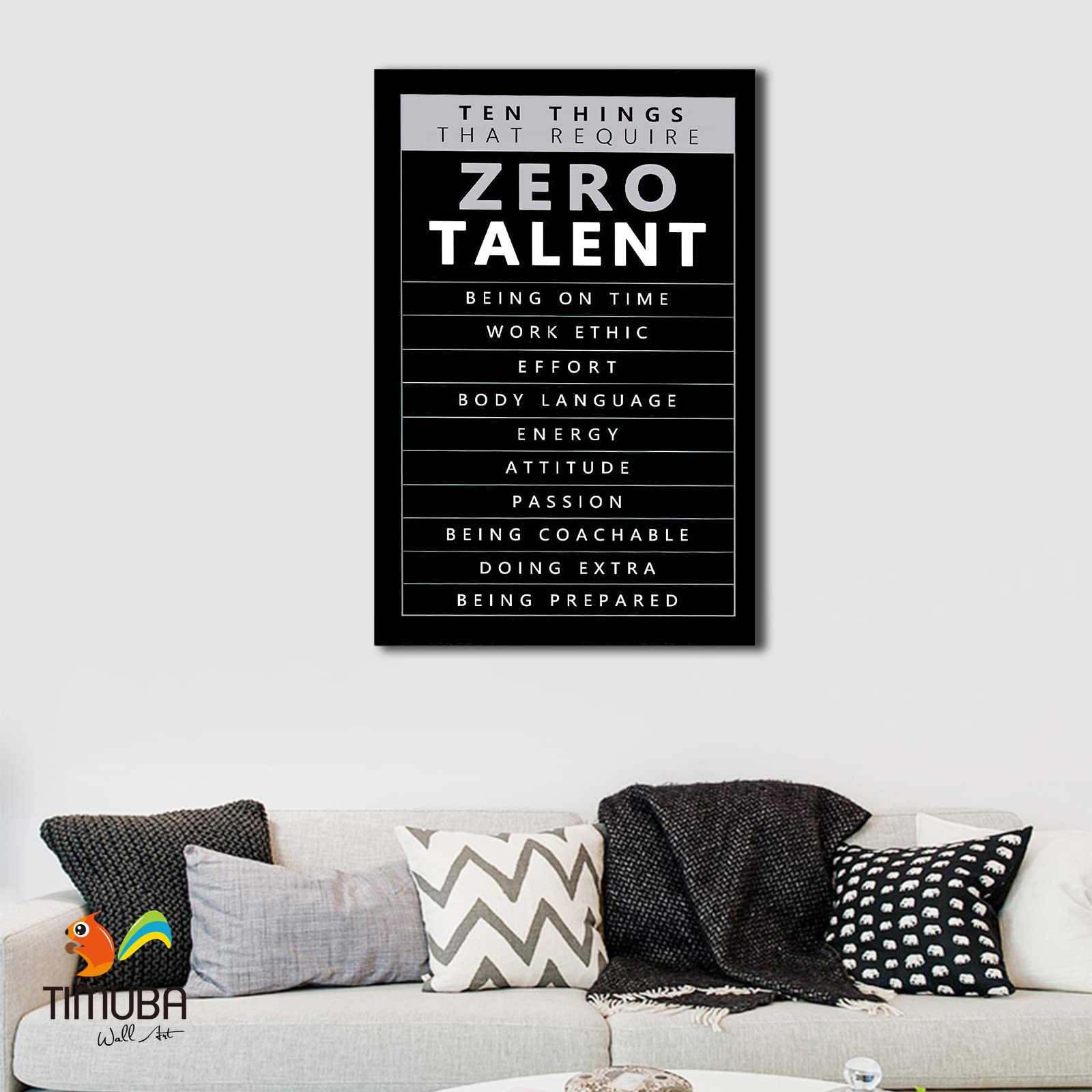 TIMUBA Motivational Canvas Wall Art for Office & Home Decor - Inspirational Positive Quotes Framed Canvas Prints (24x36 Inches) - Perfect for Living Room, Bedroom, Office & Gym Wall Decor - Ready to Hang