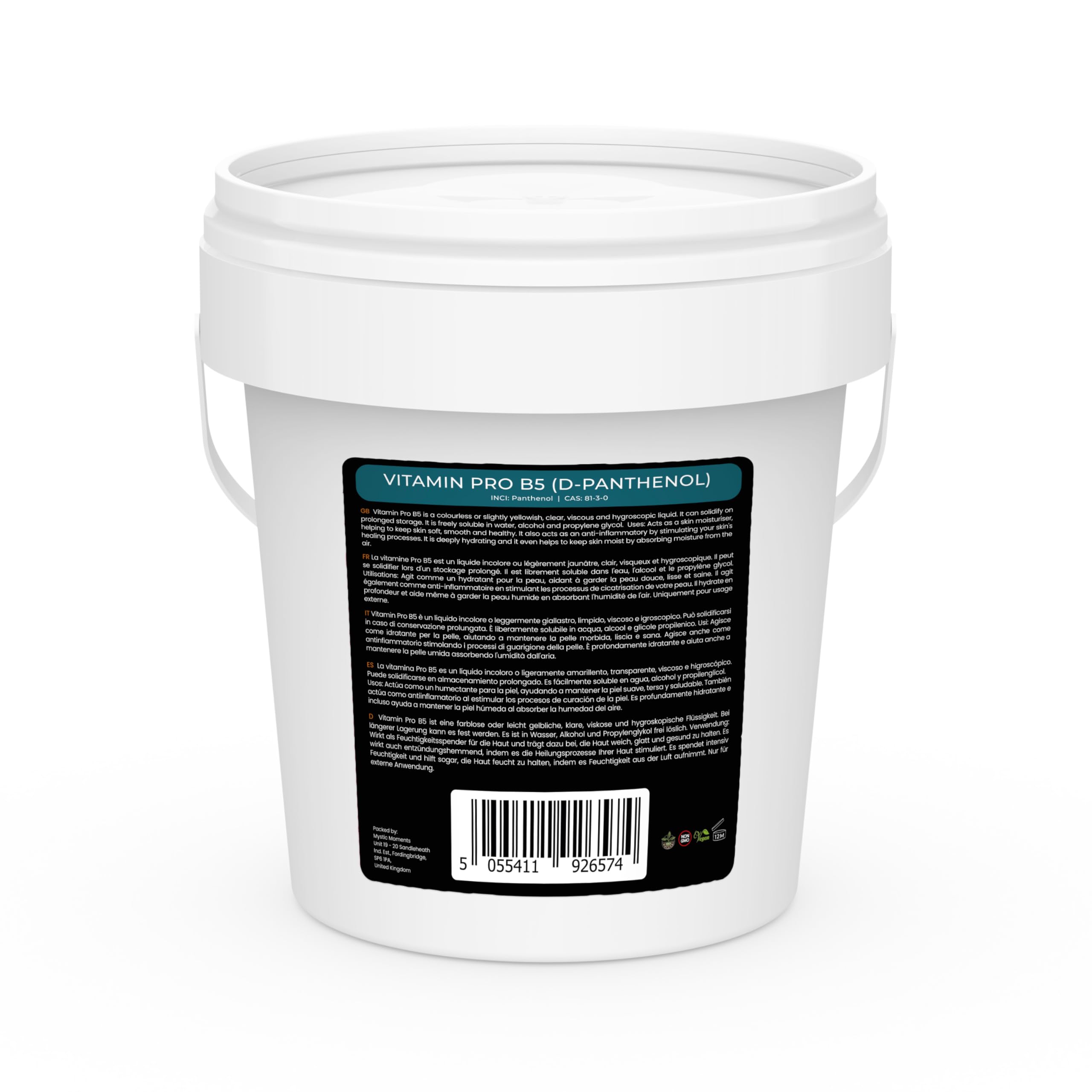 Vitamin Pro B5 (D-Panthenol) 1kg - Pure Pantothenic Acid Powder for Skin & Hair Care - DIY Cosmetics, Wound Healing & Moisturizing