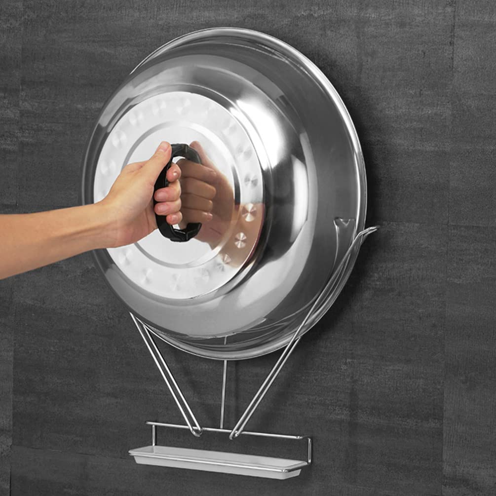 Veemoon Stainless Steel Wall Mounted Pot Lid Holder - Durable Kitchen Organizer for Pots, Pans & Utensils - Perfect for Small Spaces & Clutter-Free Cooking