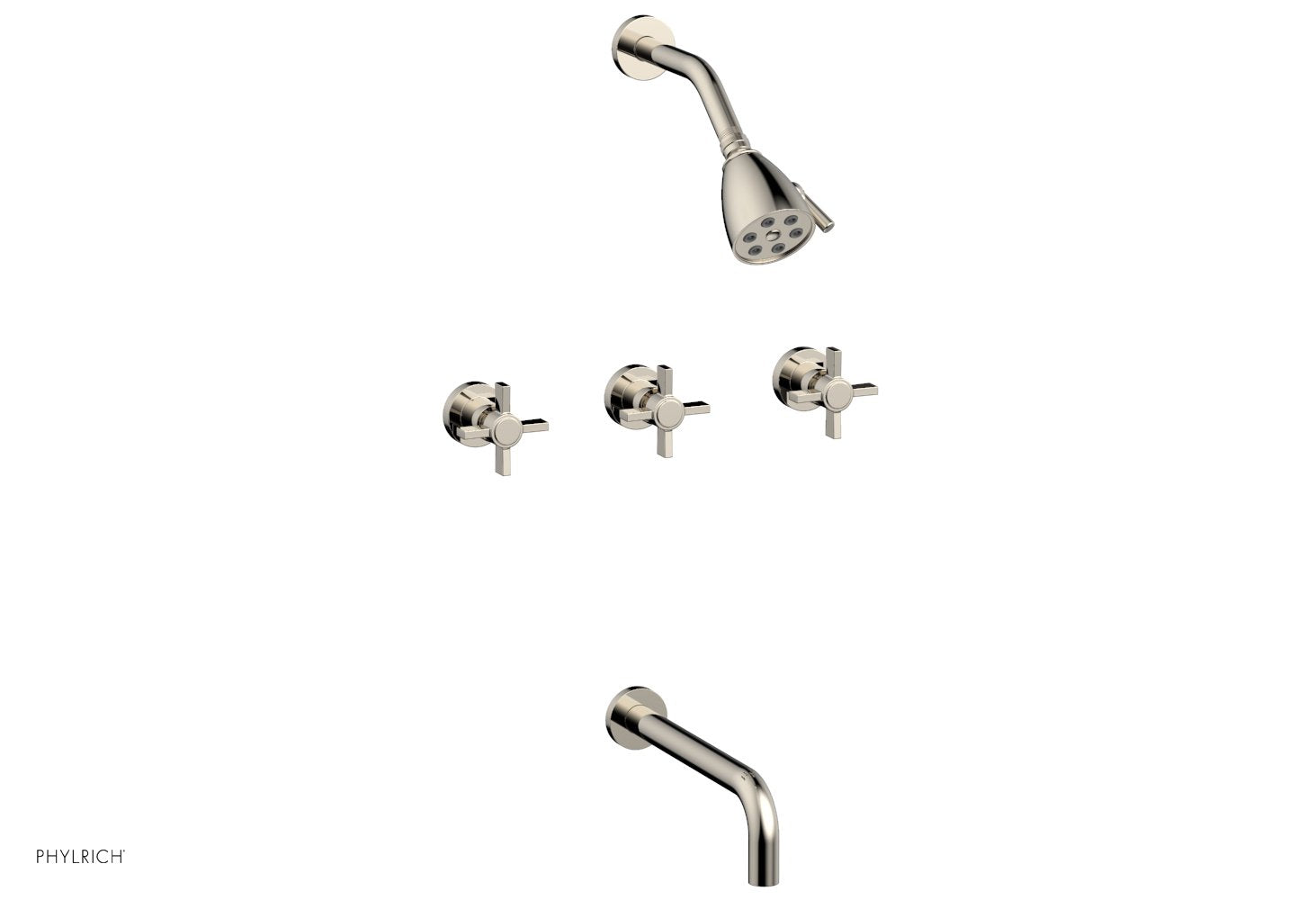 Premium 3-Handle Tub and Shower Faucet Set with 10