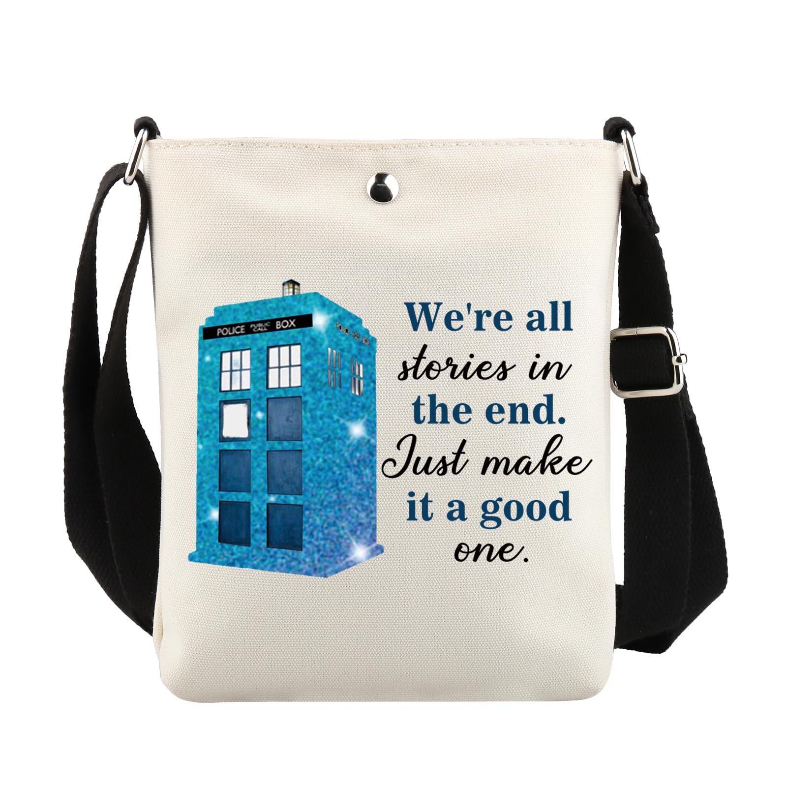 VAMSII Doctor Who TV Show Makeup Bag - Who TV Show Inspired Gifts for Police Box Fans, Whovian Merchandise (WhoStoriesBag) - Perfect for Cosplay, Conventions & Doctor Who Themed Parties