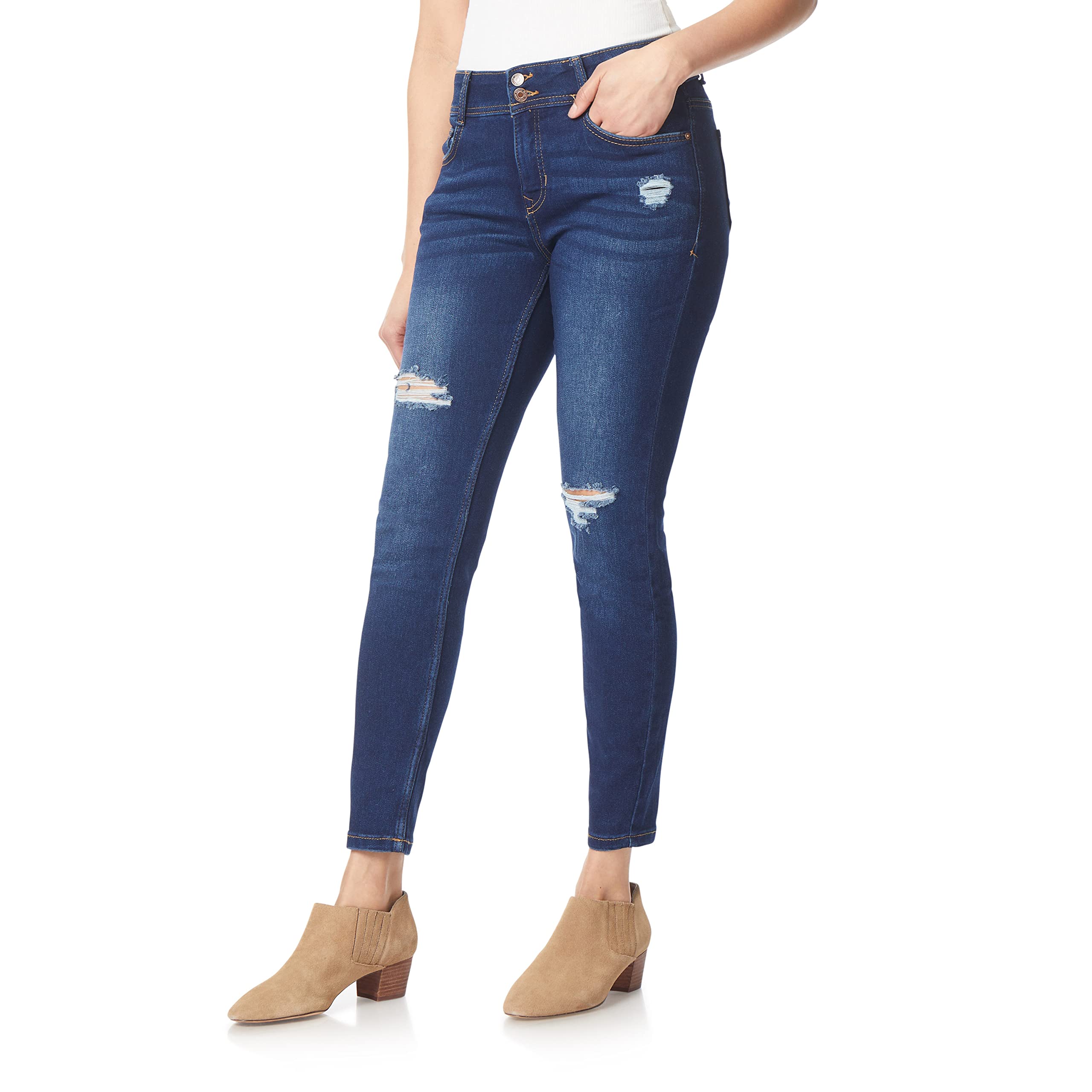 Angels Forever Young Women's Curvy Skinny Jeans - High Waist Stretch Denim Pants for Plus Size, Petite & Tall | Perfect for Casual Wear, Date Night & Office Outfits