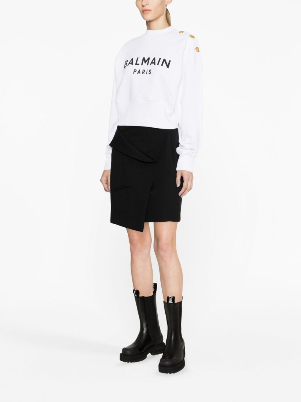 Balmain Women's White Cashmere Sweater - Soft Luxury Knitwear for Fall & Winter | Perfect for Office, Parties & Casual Outfits