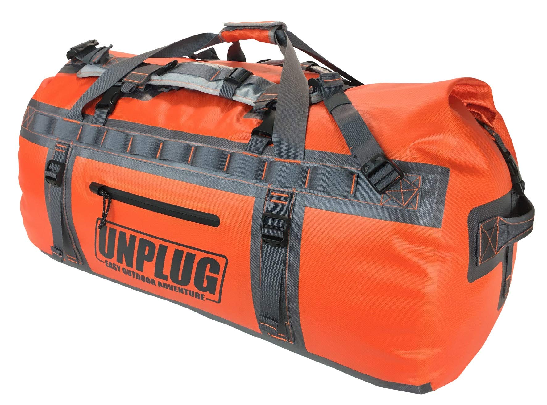 UNPLUG Ultimate Adventure Bag - 1680D Heavy Duty Waterproof Travel Duffel Bag for Camping, Hiking, Motorcycle & Boating | Tactical Duffle Backpack for Outdoor Sports, Travel & Emergency Preparedness
