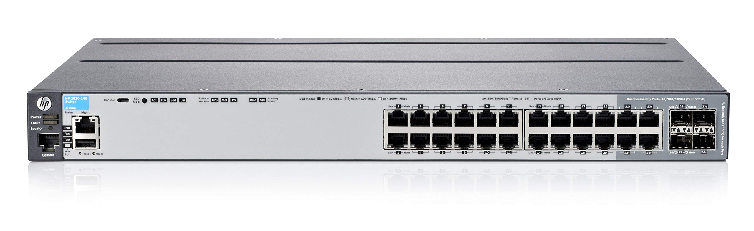 HP J9726A 2920-24G 24-Port Gigabit Managed Ethernet Switch - High Performance Network Switch for Office, Data Center & Small Business Networking Solutions