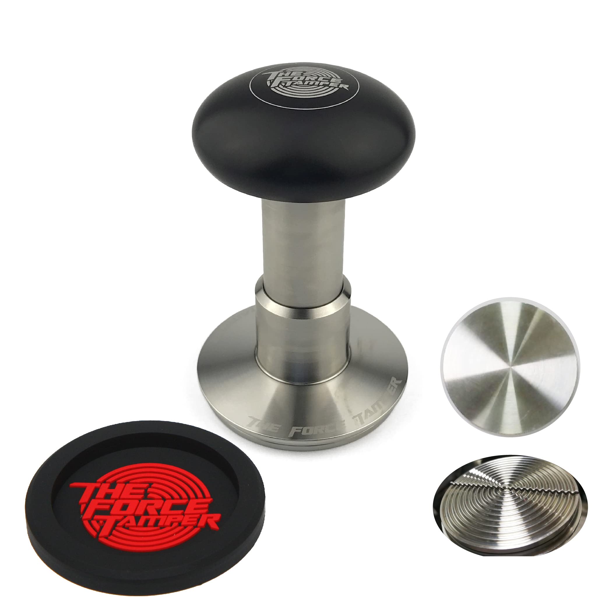 Premium Automatic Coffee Tamper - Adjustable Constant Pressure & Auto-Leveling for Espresso - Perfect for Home Baristas & Coffee Shops - Ripple Distribution Tool Included