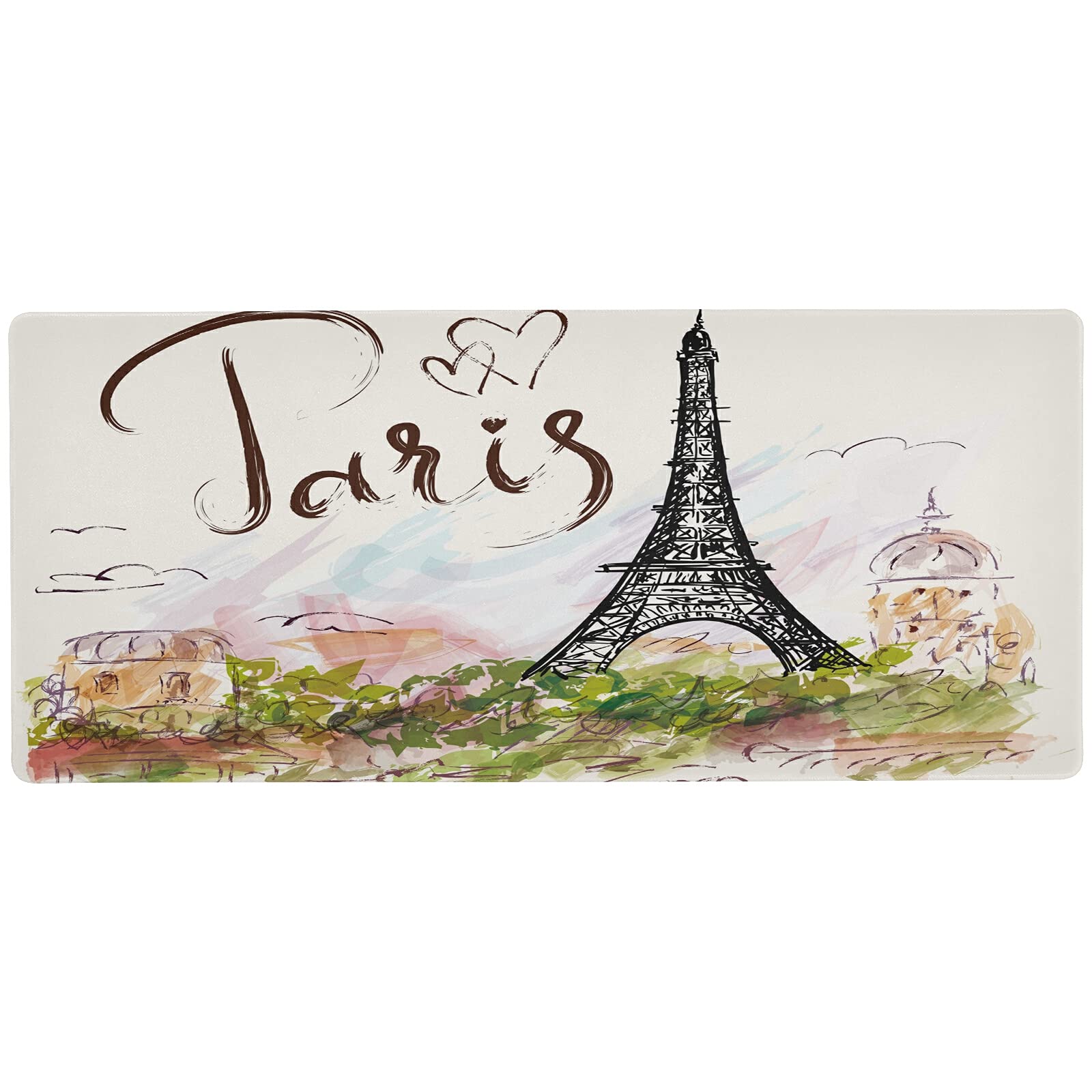 Glaphy Paris Eiffel Tower Mouse Pad - Extra Large 35.4x15.7 Inch Non-Slip Gaming Mouse Mat for PC, Laptop & Office Desk - Perfect for Work, Gaming & Home Office Setup