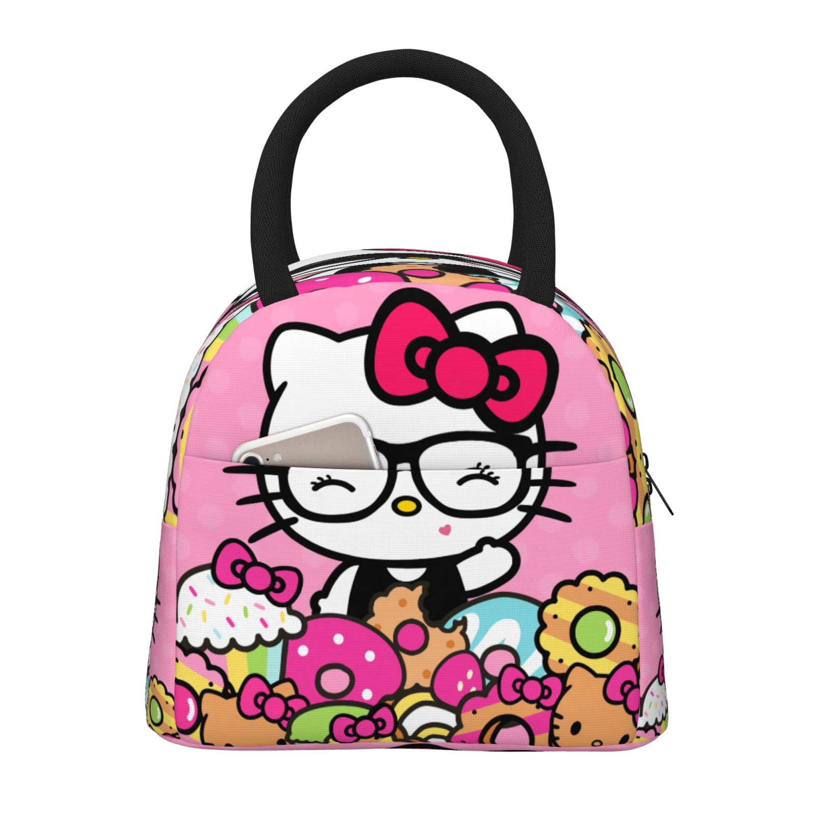 Cute Anime Insulated Lunch Bag for Women - Reusable Lunch Box Container for Work, School, Outdoor Travel & Picnic | Bento Box for Office, Hiking & Daily Use