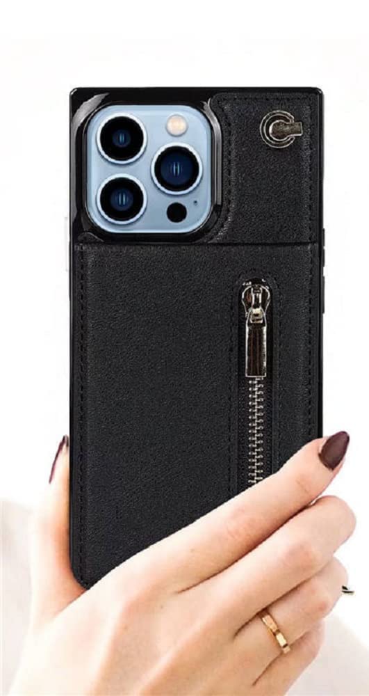 iPhone 13 Pro & Pro Max Leather Wallet Case - Premium Flip Cover with Zipper, Full Protection Crossbody Phone Purse - Perfect for Travel, Shopping & Everyday Use