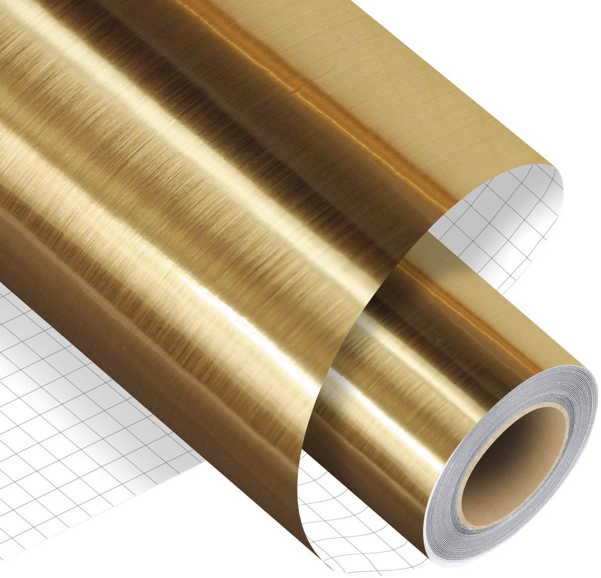 Premium Brushed Gold Permanent Adhesive Vinyl Roll - 12