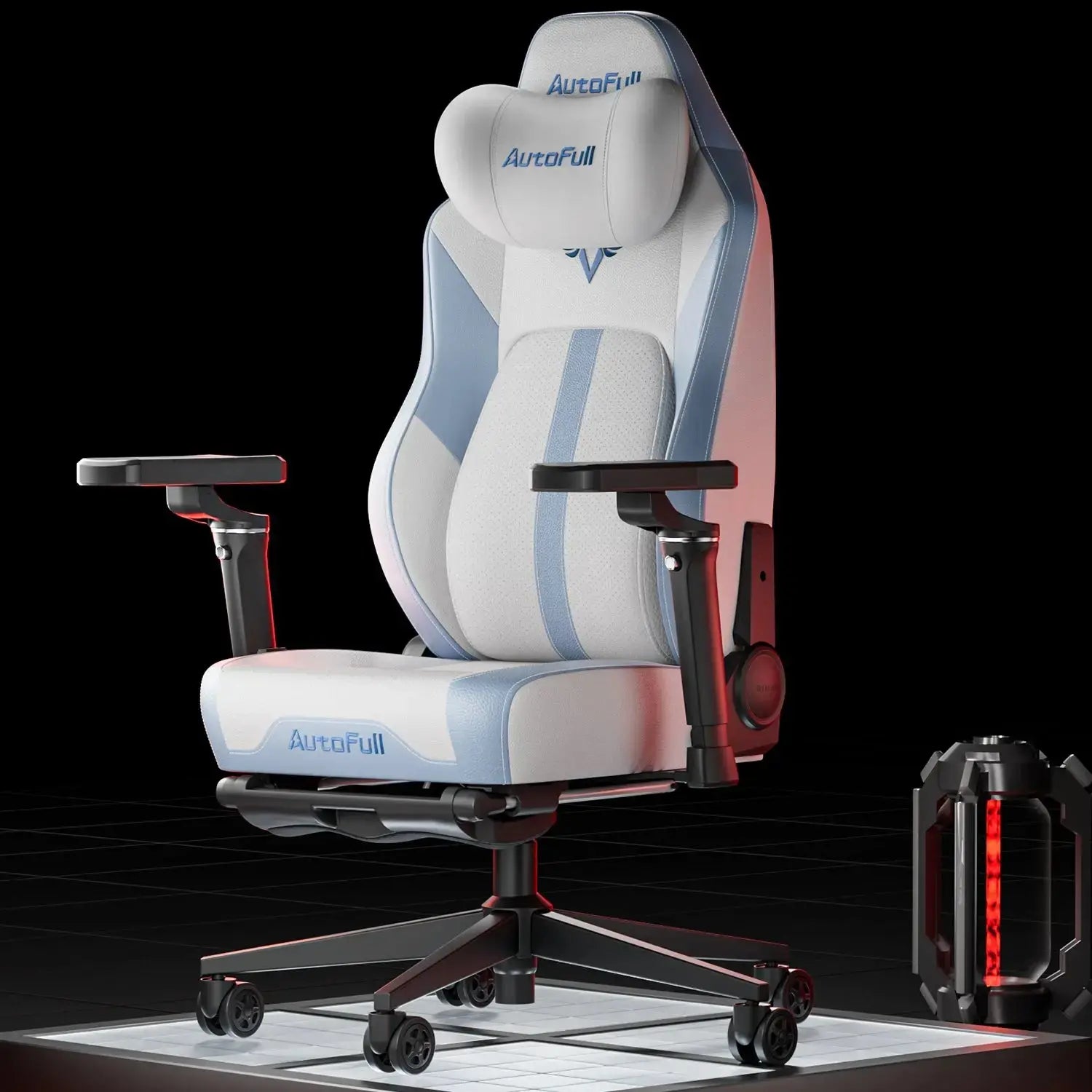 AutoFull M6 Ultra White Gaming Chair - Ergonomic Office Chair with Lumbar Support for PC, Racing, and Home Use - Perfect for Gamers, Streamers & Remote Workers