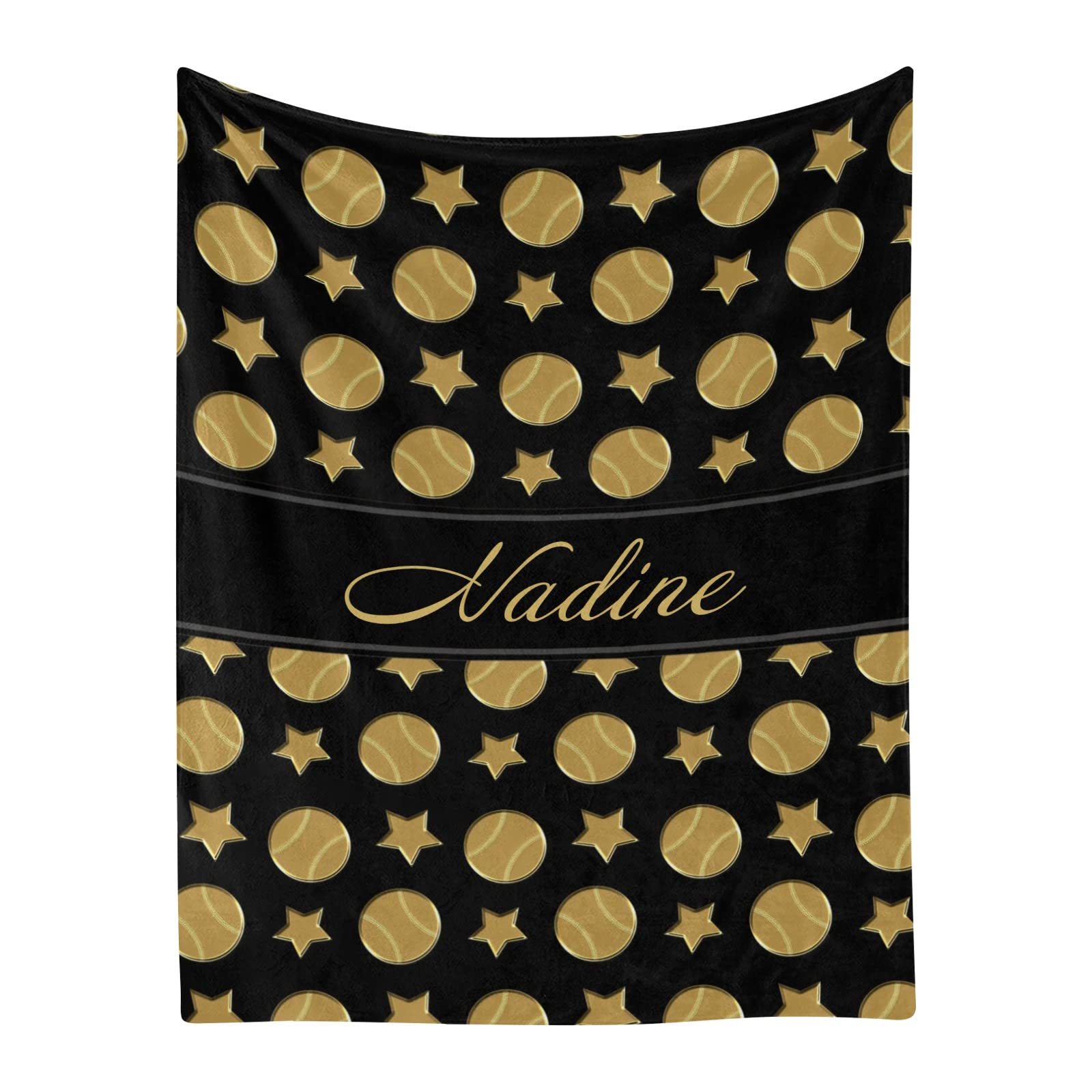 Personalized Gold Baseball Stars Black Baby Blanket with Name - Soft Fleece Throw Blanket for Girls, Boys, Newborns & Kids - Perfect Baby Shower & Birthday Gift (30x40 Inches) - Great for Nursery, Crib, Stroller & Photo Props