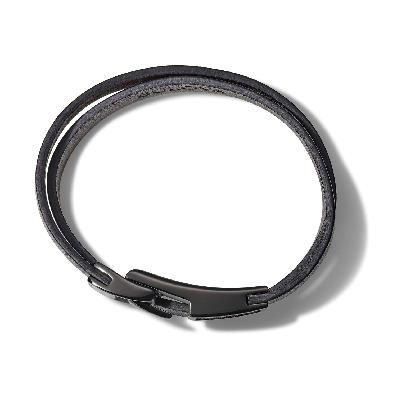 Men's Latin GRAMMY Double Wrap Black Leather Bracelet with Diamond Accents & Secure Clasp - Perfect for Concerts, Parties & Special Occasions